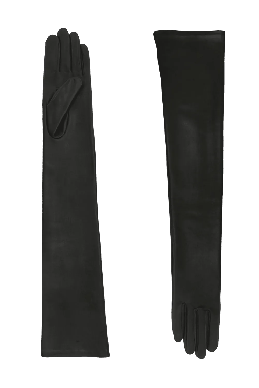 Glamour gants en cuir doublés soie Noir GLAMOUR/S