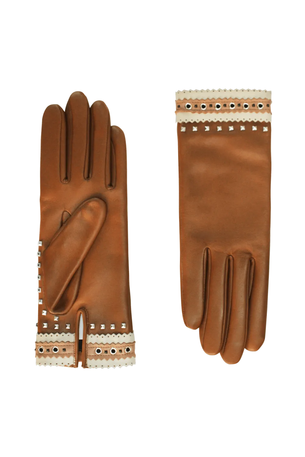 Isaure gants en cuir doublé alpaga Marron ISAURE/A