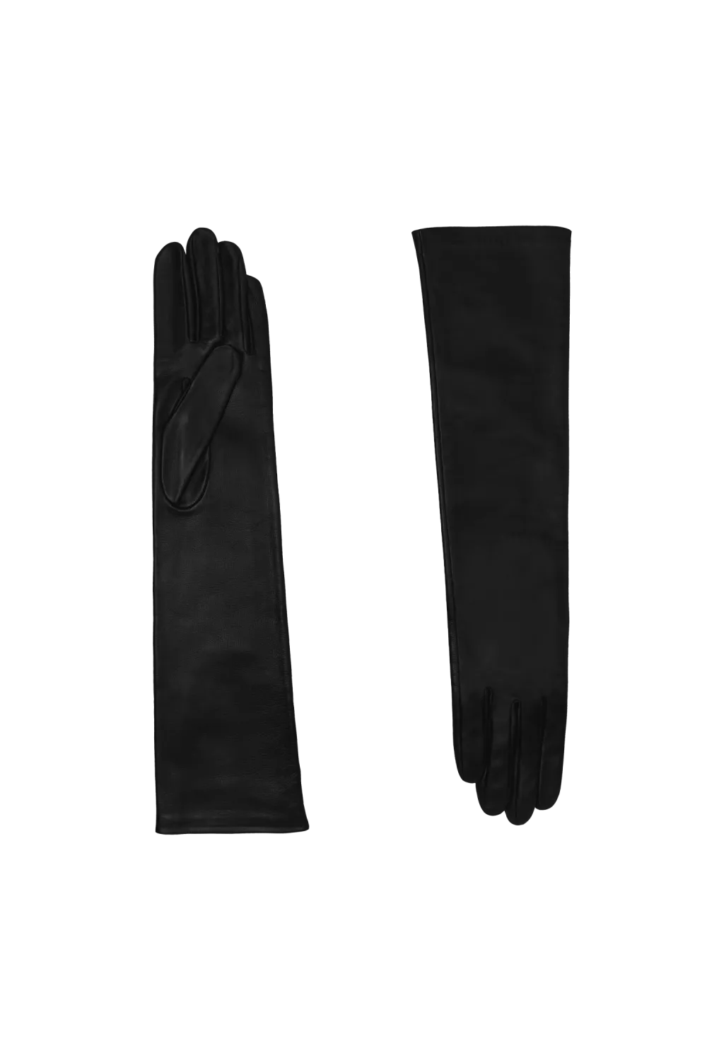 Opéra gants en cuir doublés soie Noir OPERA/S