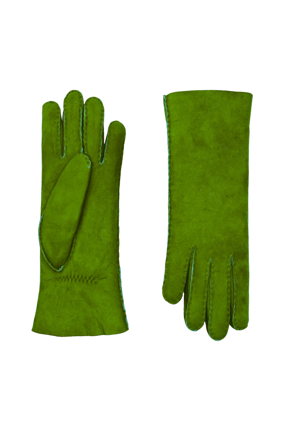 Denise gants en cuir peau lainée Vert DENISE