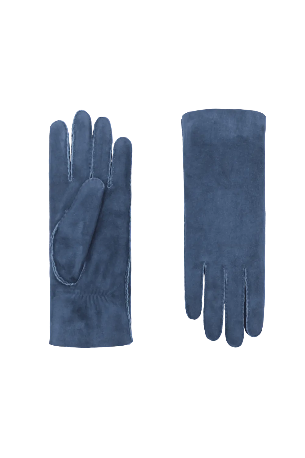 Denise gants en cuir peau lainée Bleu DENISE