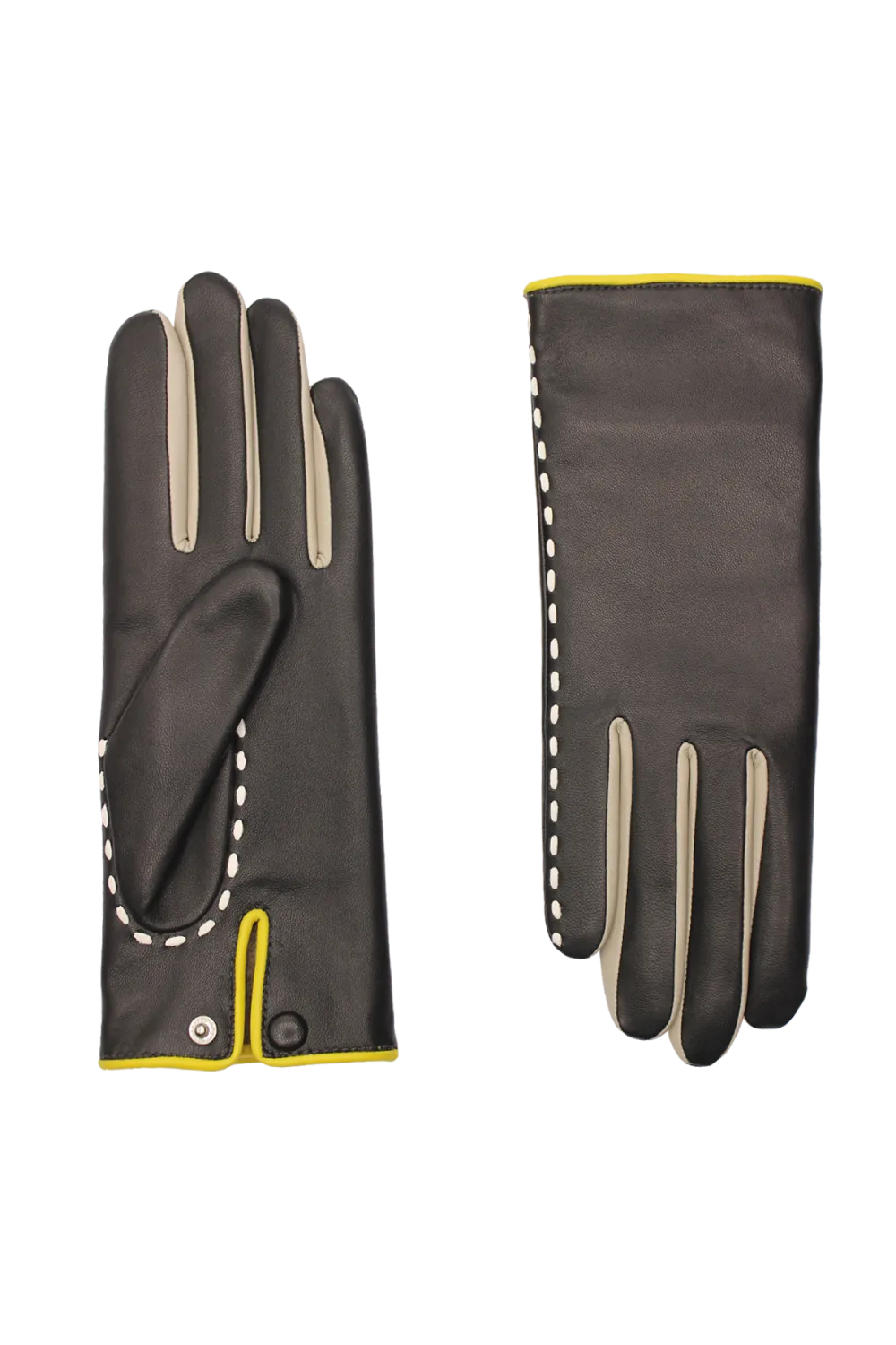 Pilar gants en cuir doublés soie Noir PILAR/S