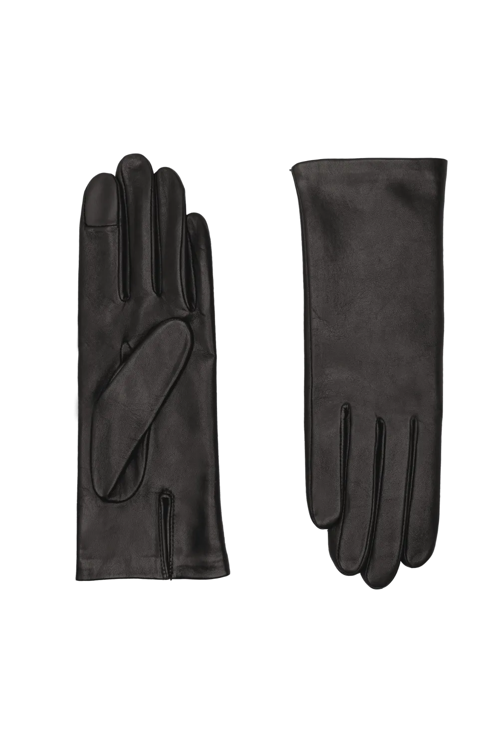 Kate gants en cuir doublés soie Noir KATE/S