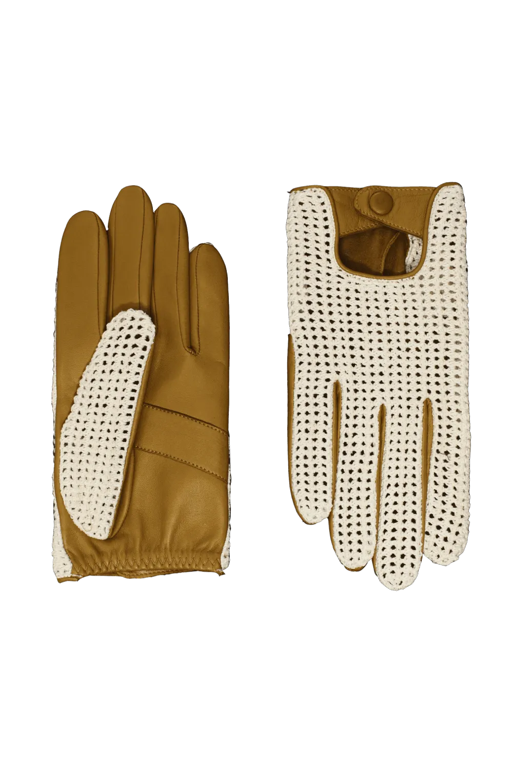 Steeve gants en cuir et crochet Marron STEEVECROCHET