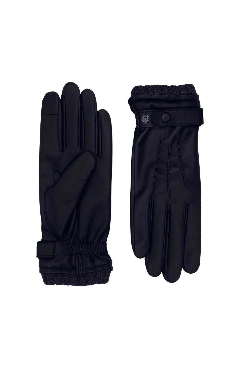 Georges gants en cuir doublés alpaga Noir GEORGES