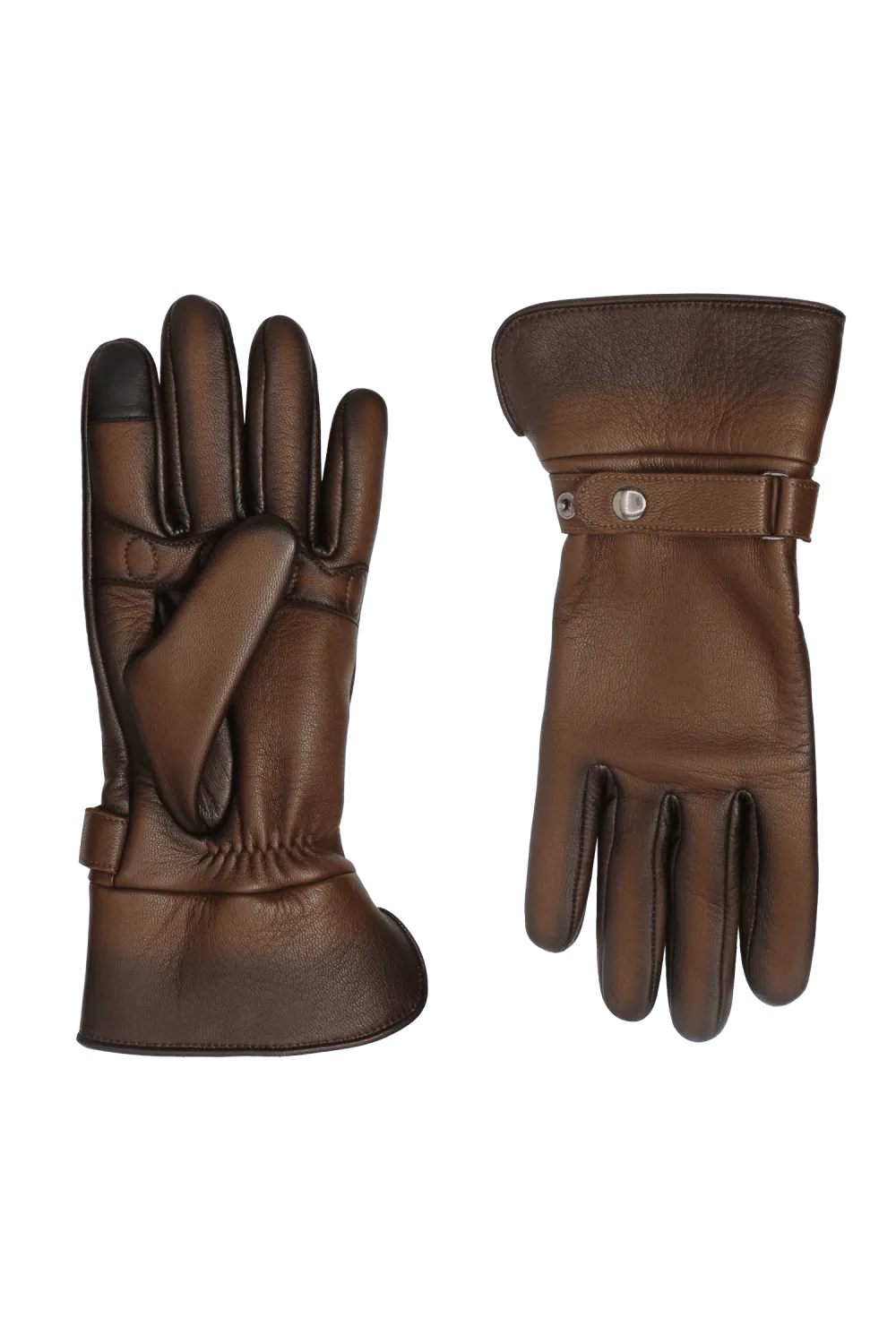 Hooper gants en cuir doublés alpaga Marron HOOPER_H