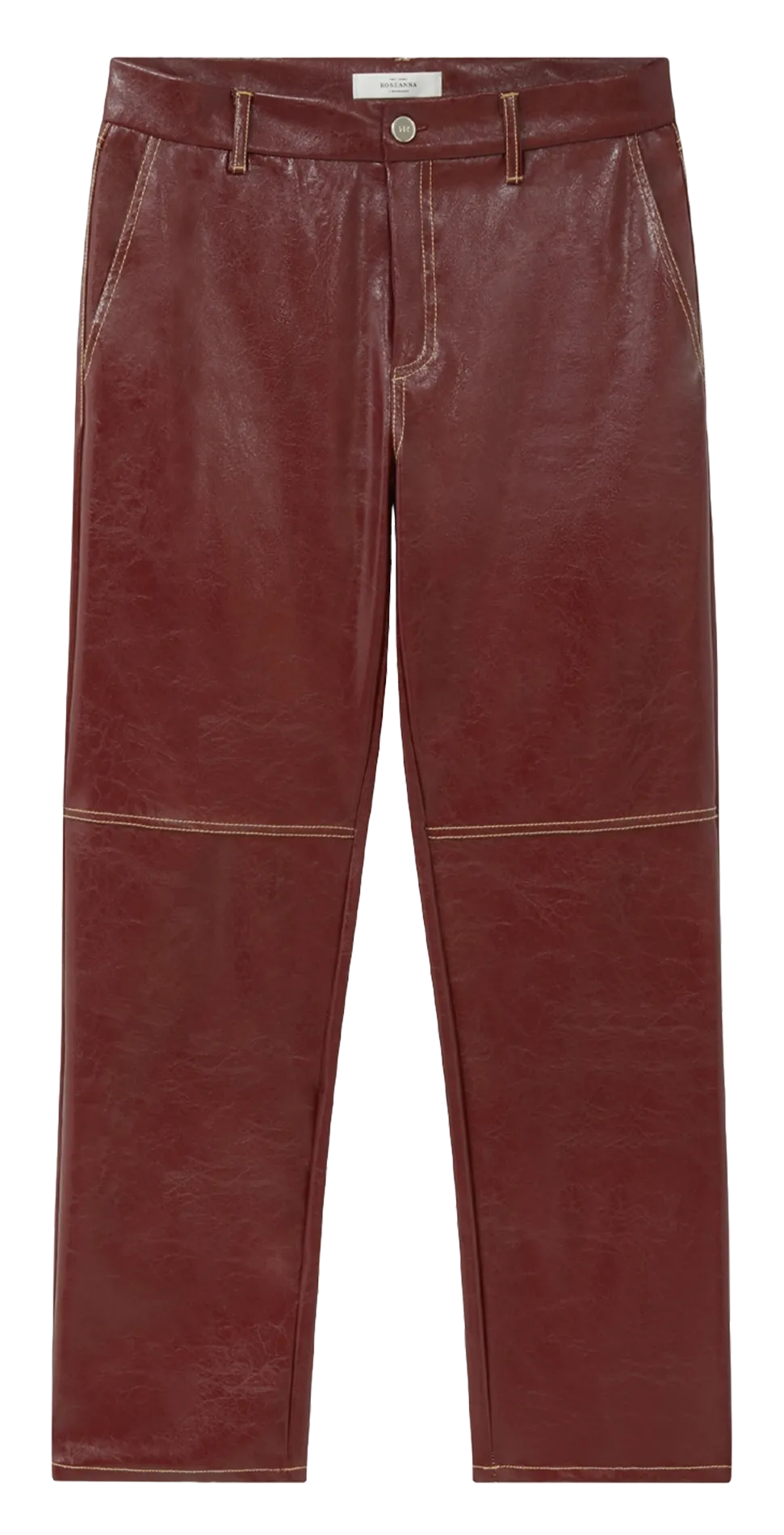 Pantalon droit effet cuir Rouge RIGGY