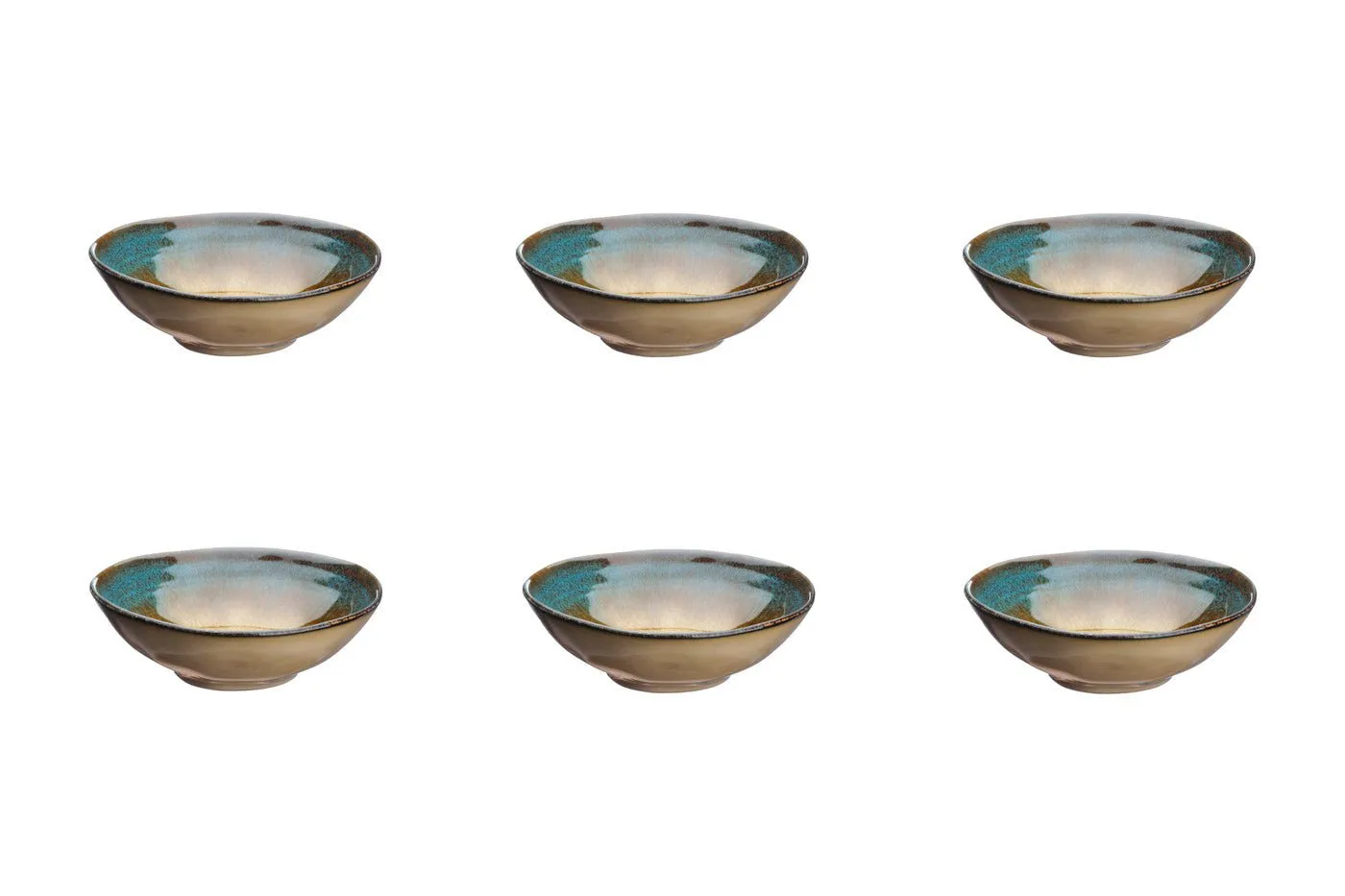 Bol island ø15cm - 6 pièces - terre et mer Marron