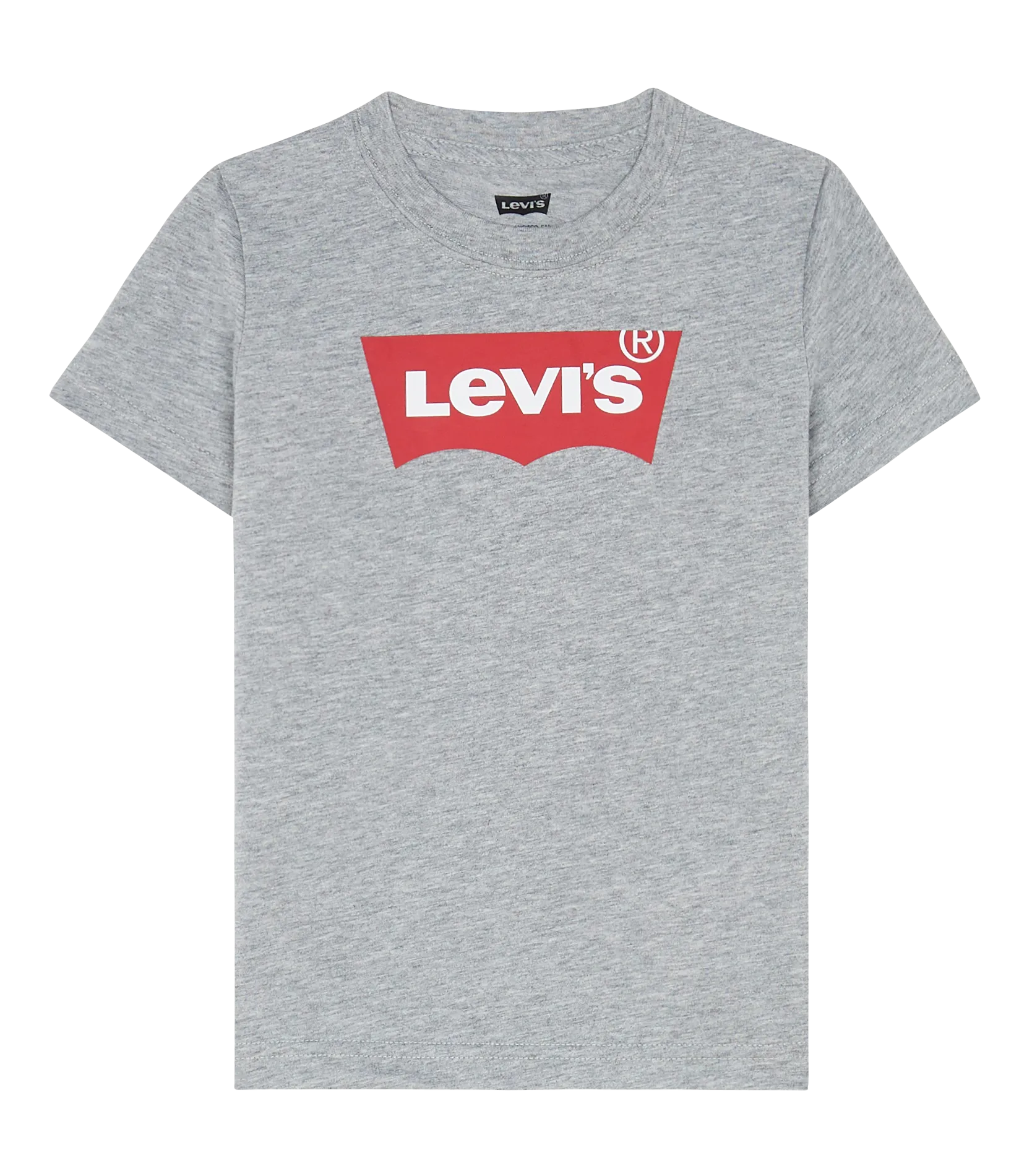 Tee-shirt col rond imprimé en coton mélangé Gris