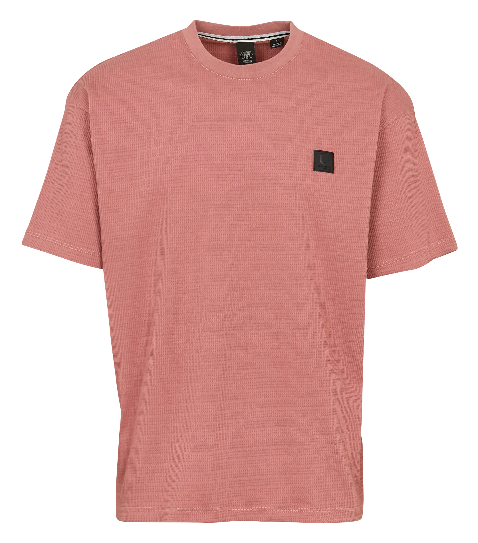 Tee-shirt col rond texturé Rouge BARACO