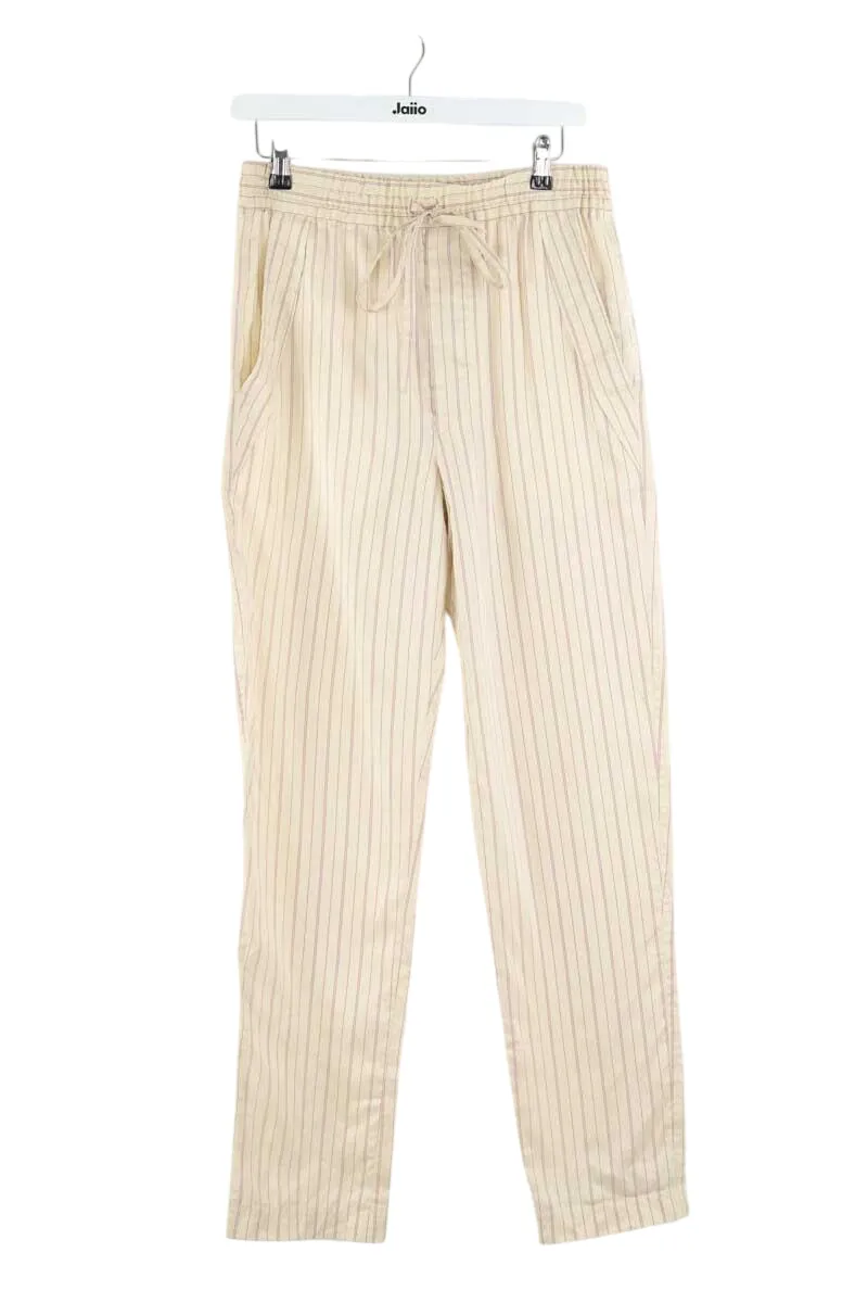 Pantalon droit en soie Beige