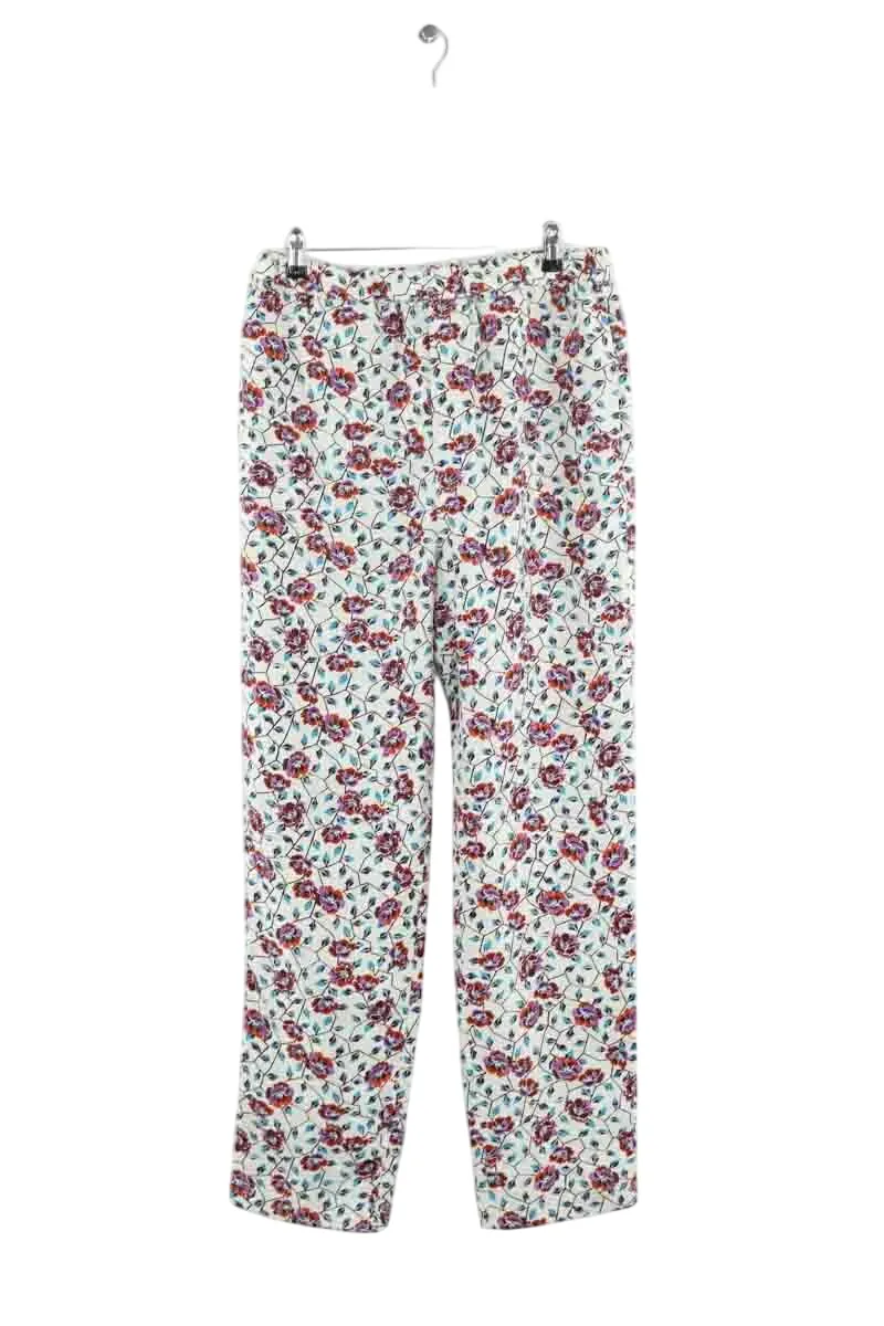 Pantalon droit en soie Multicolore