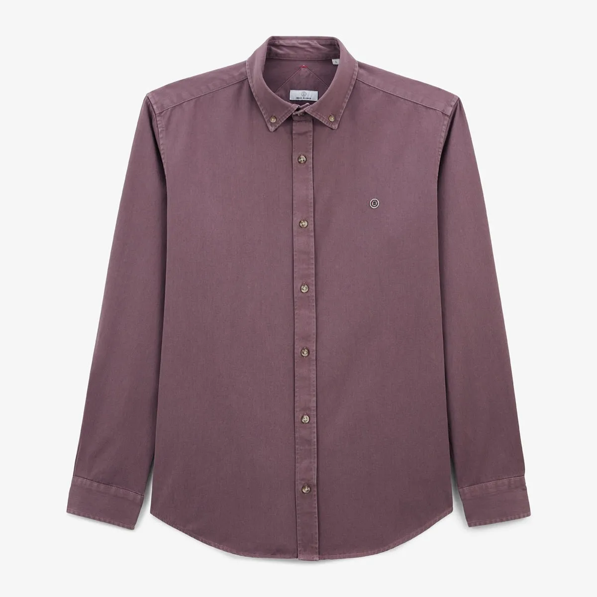 Chemise manches longues en twill uni Violet CHARLES