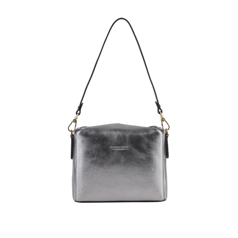 Sac porté travers - cuir de vachette Gris CASSETTA METALLIC