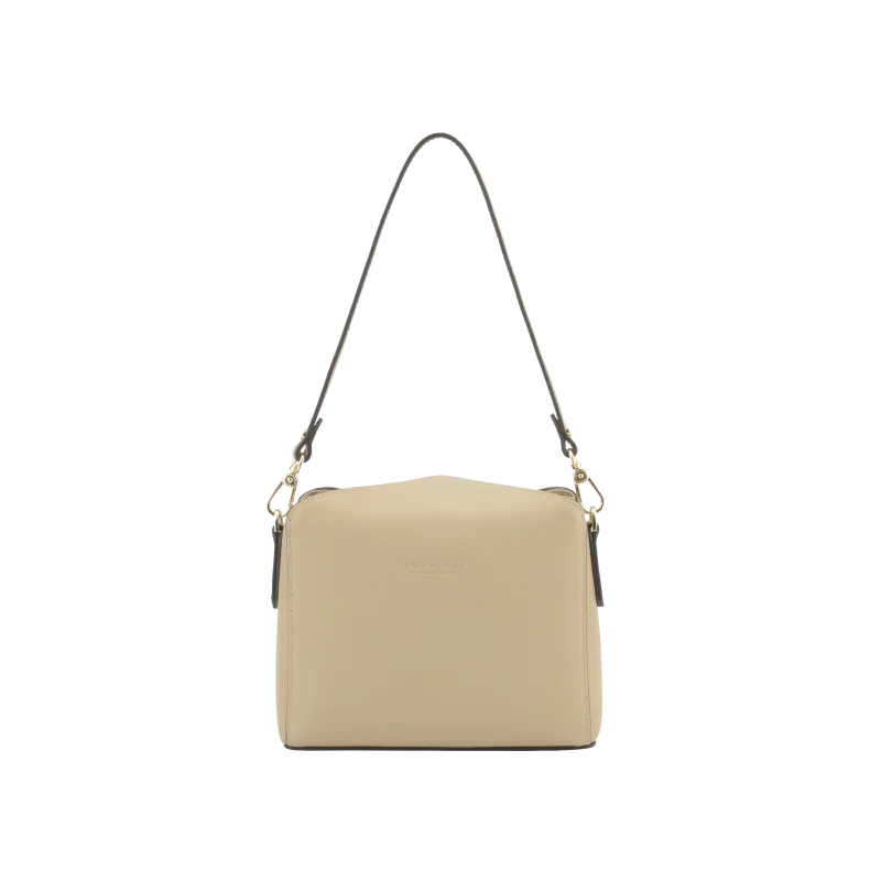 Sac porté travers - cuir de vachette Marron CASSETTA CUIR