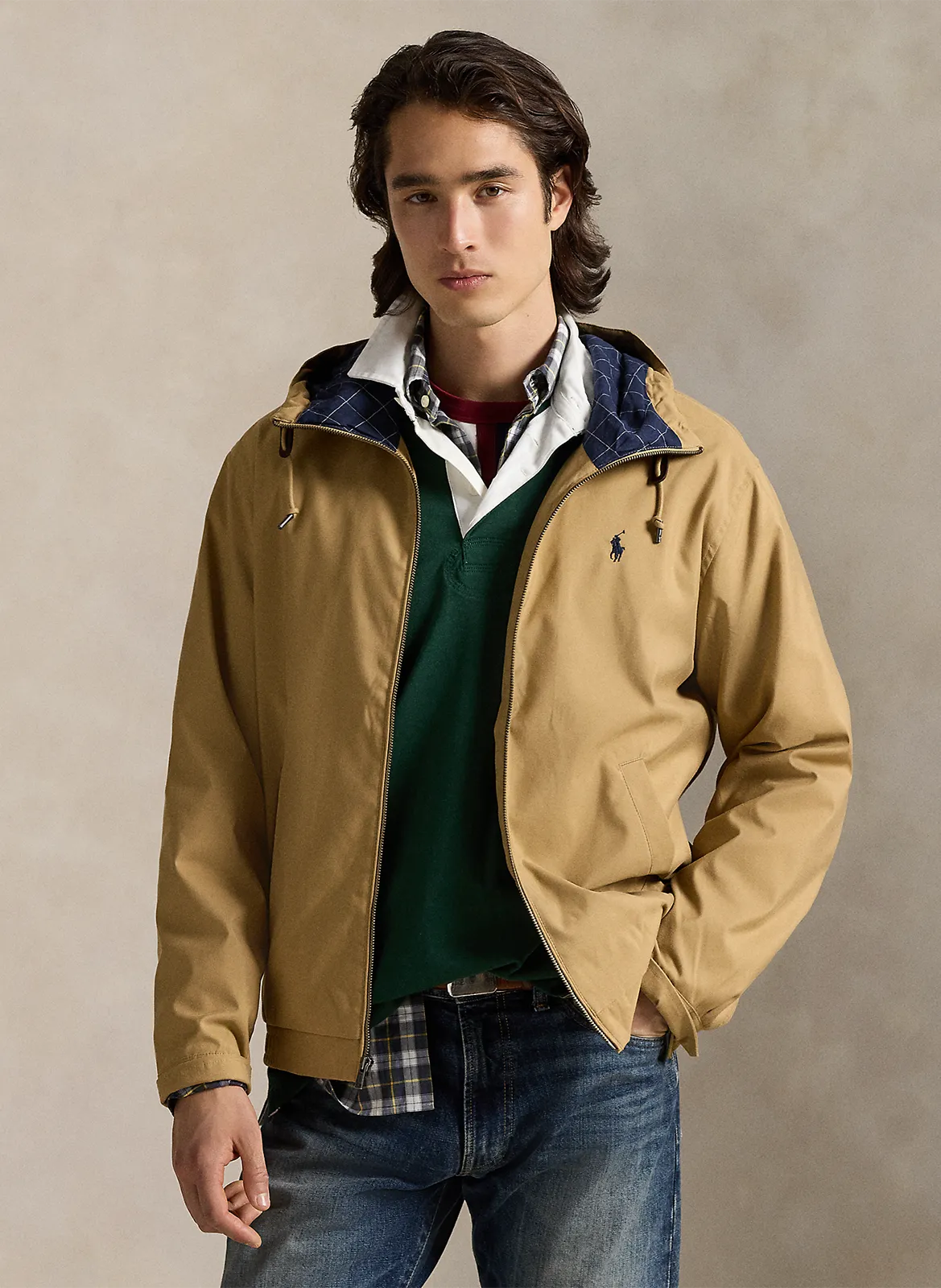 Blouson à capuche Beige