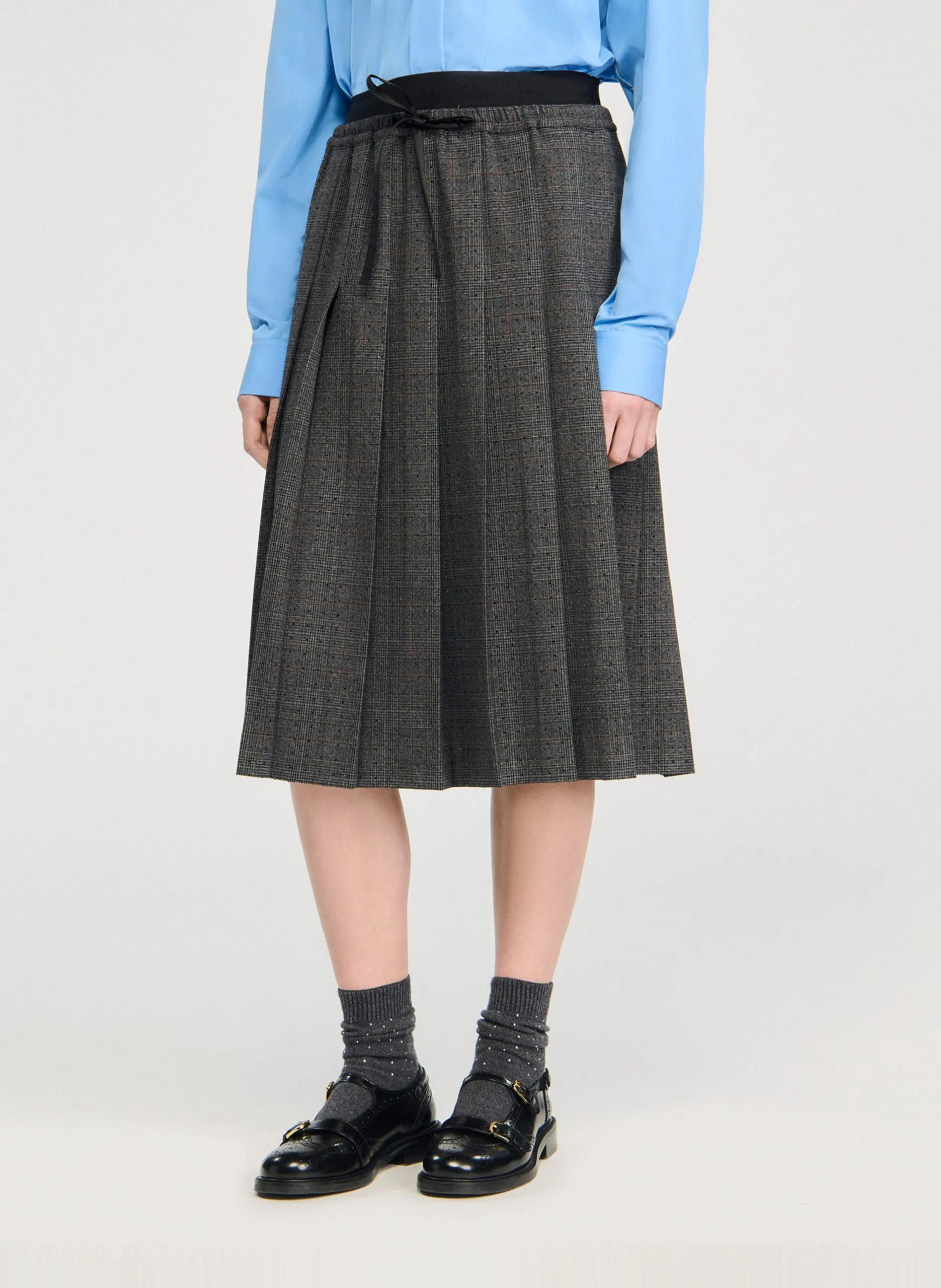 Jupe longue imprimée Gris