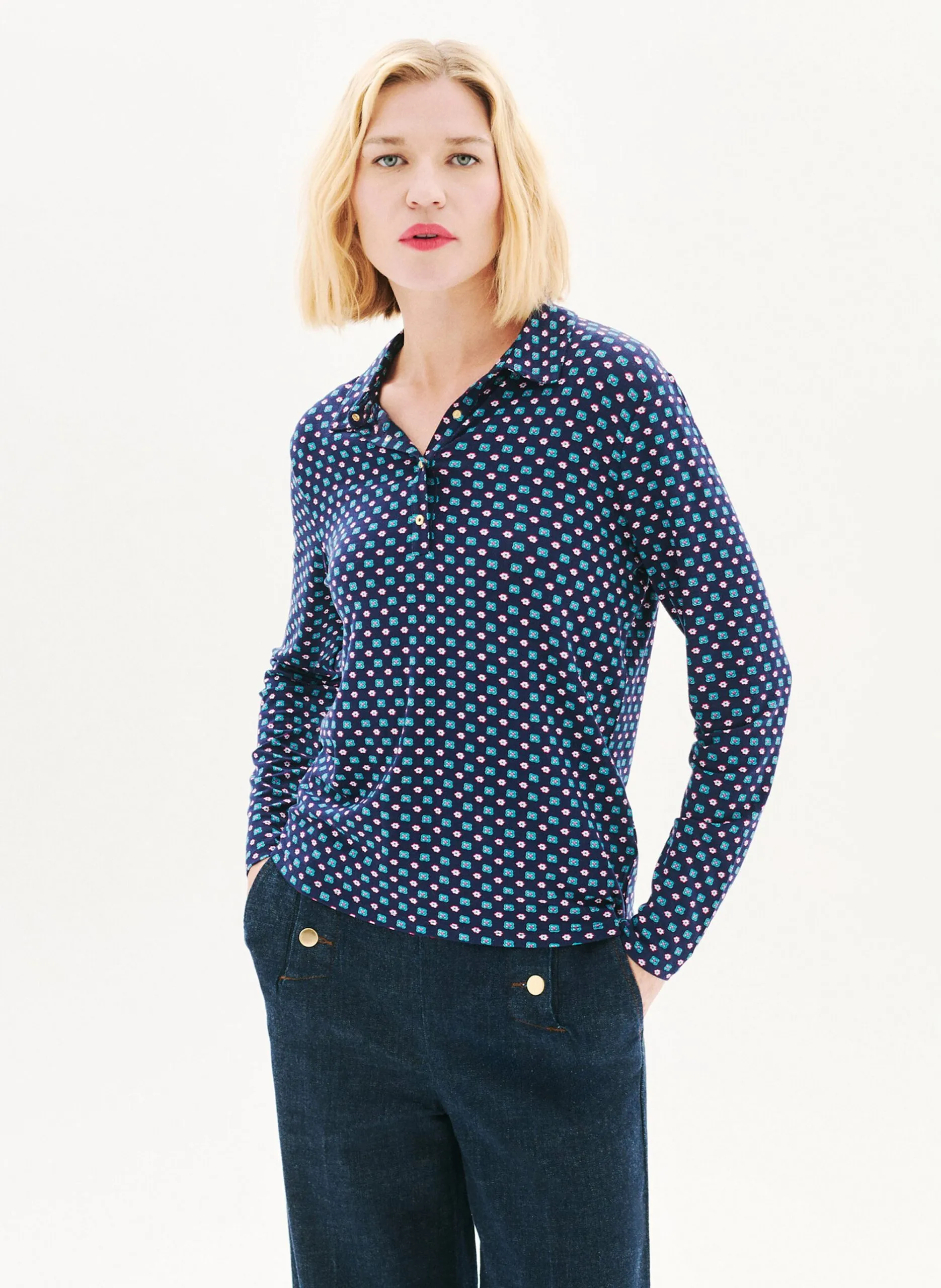 Tee-shirt droit imprimé Bleu 242T-TIRISSA