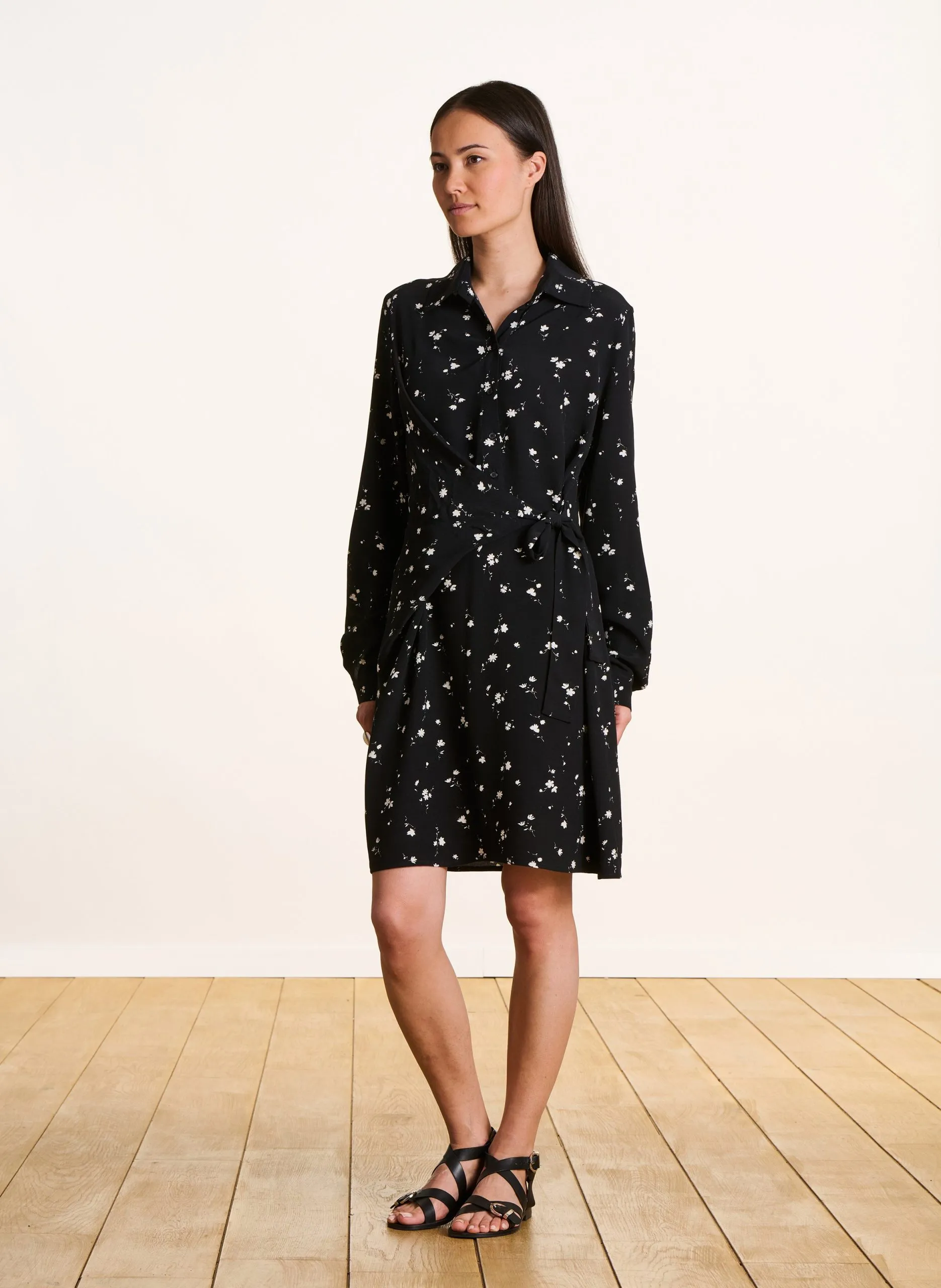 Robe courte imprimée Noir