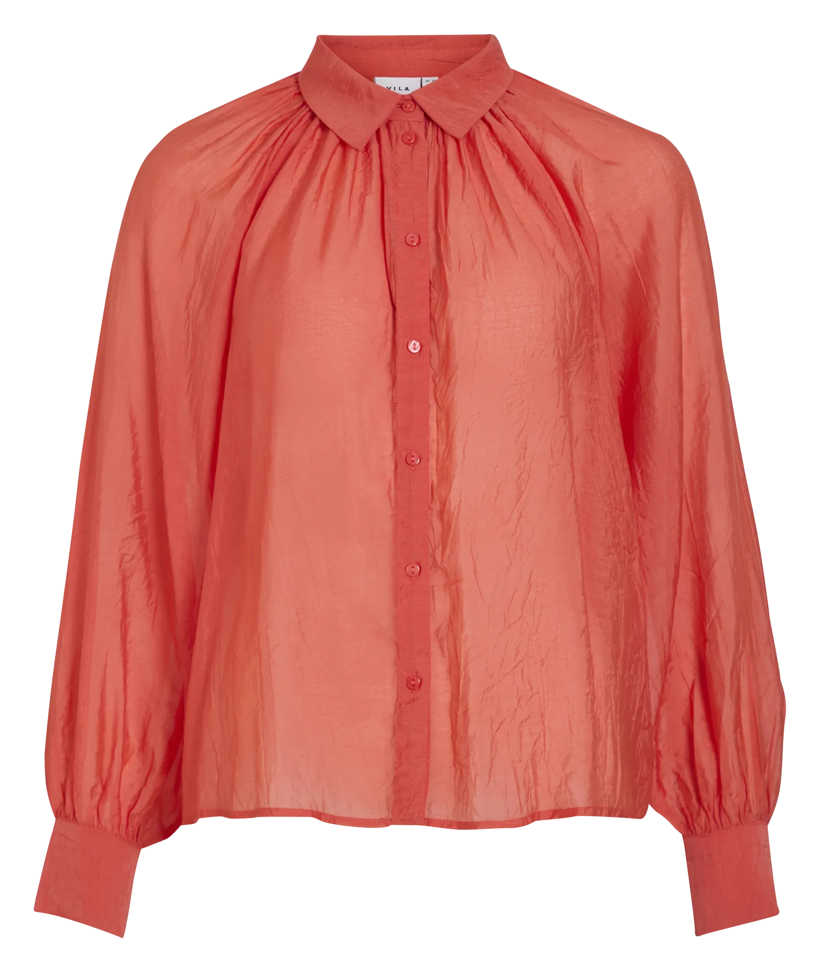 Chemise ample plissée Rouge