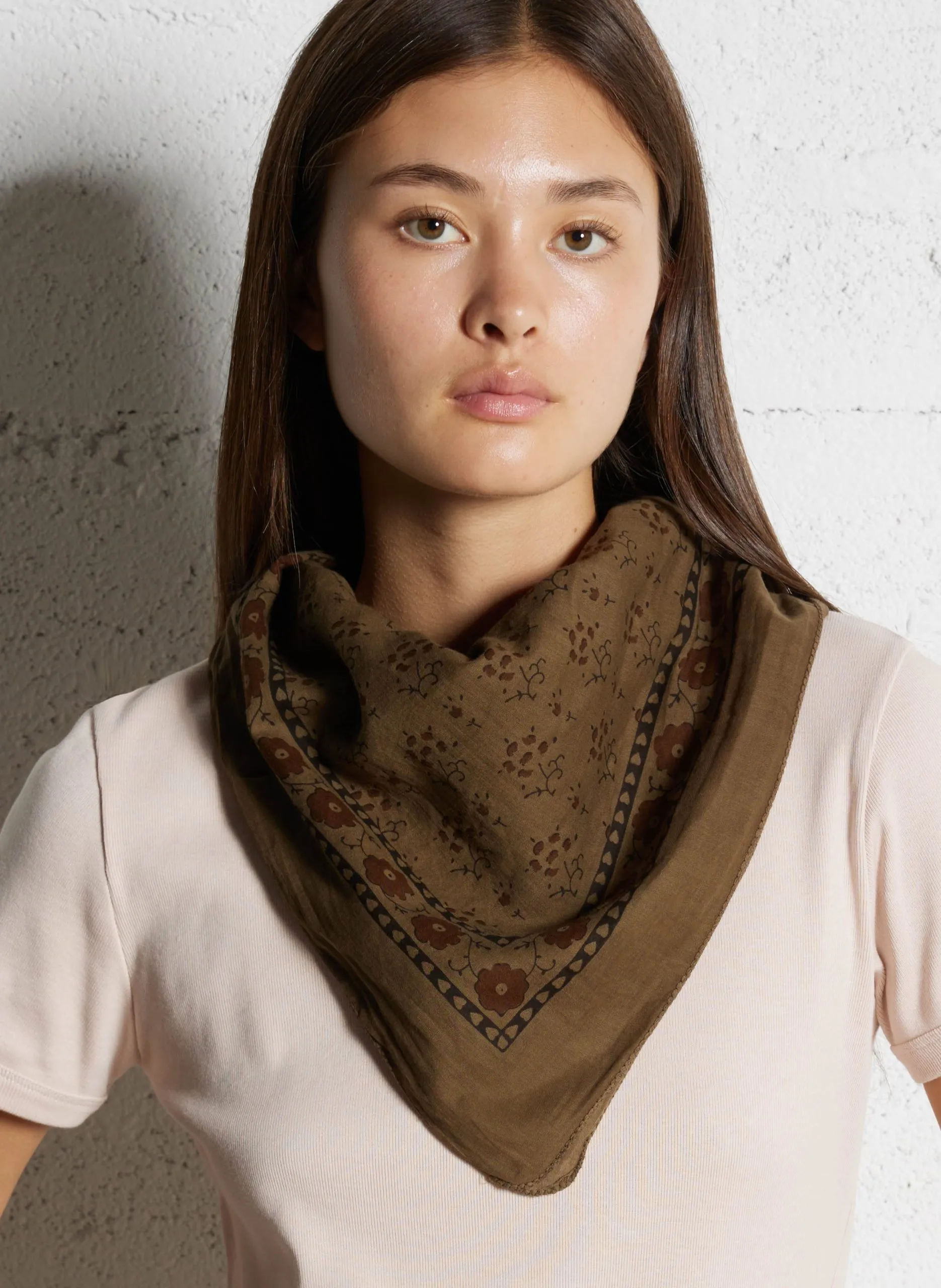 Foulard imprimé Gris