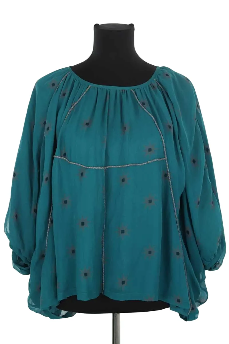 Blouse en soie Bleu