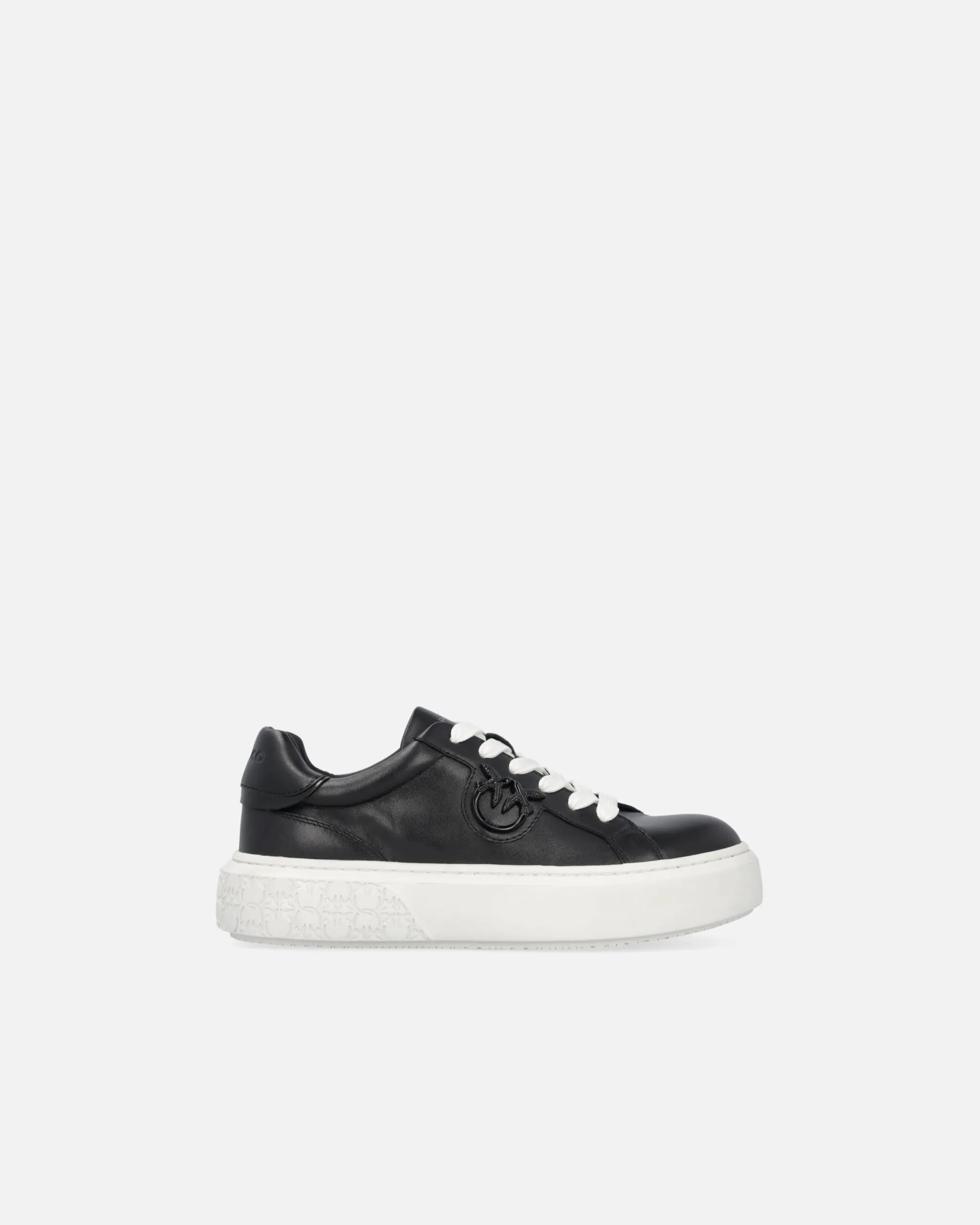Chaussures de tennis en cuir avec semelle plateforme Noir
