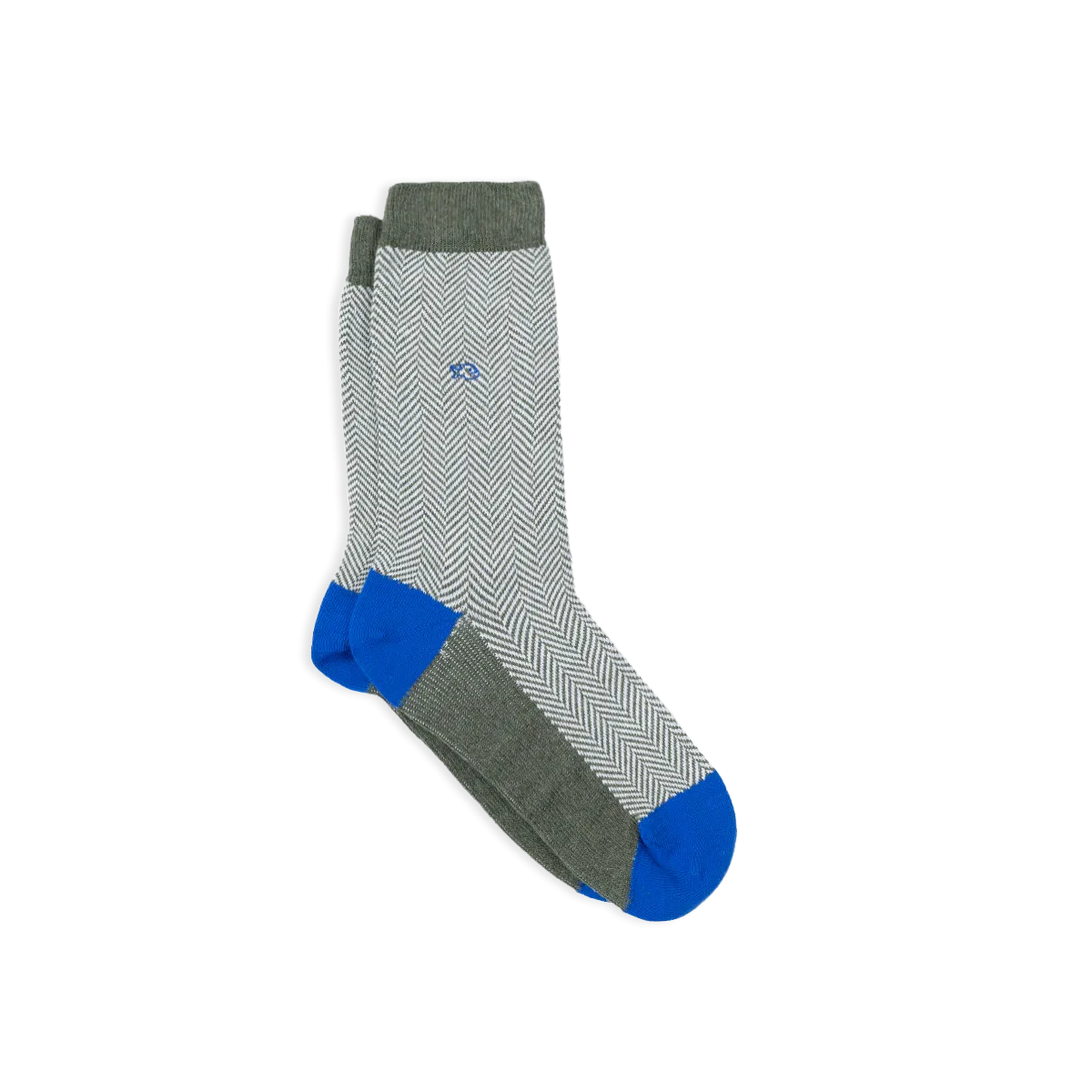 Chaussettes en coton peigné chevrons Kaki MERLE BLEU