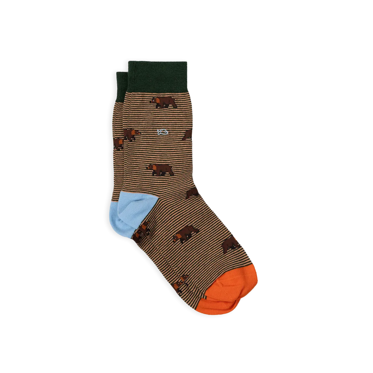 Chaussettes en coton peigné animaux Marron ESCARGOT