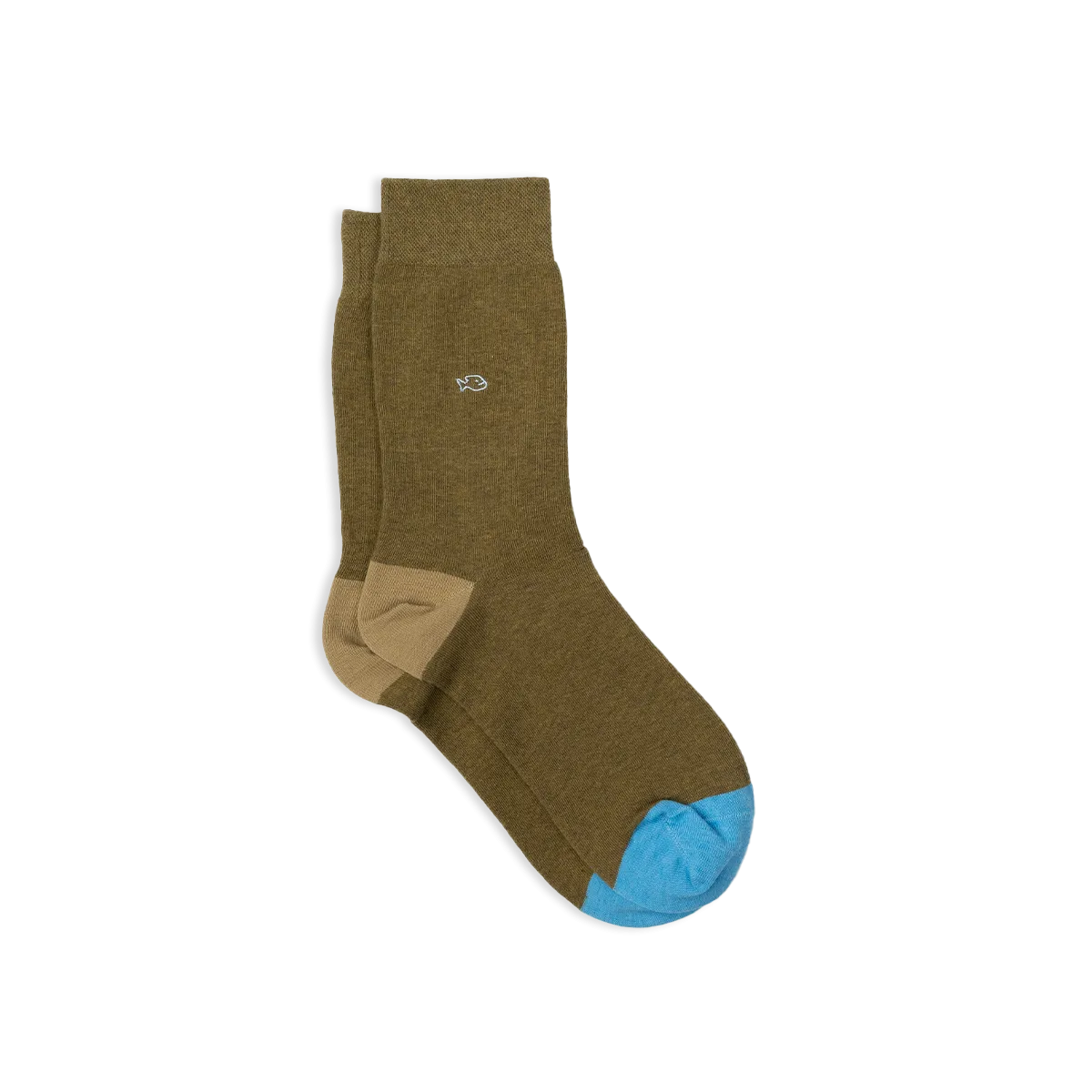 Chaussettes en coton peigné unies Vert