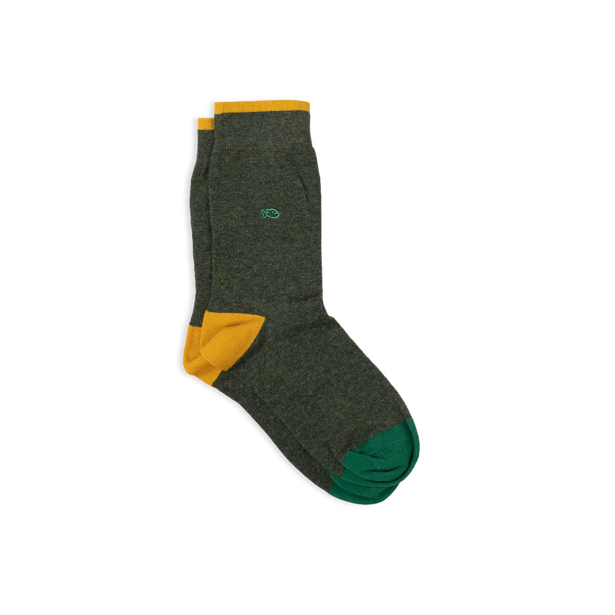 Chaussettes en coton peigné à pois Kaki