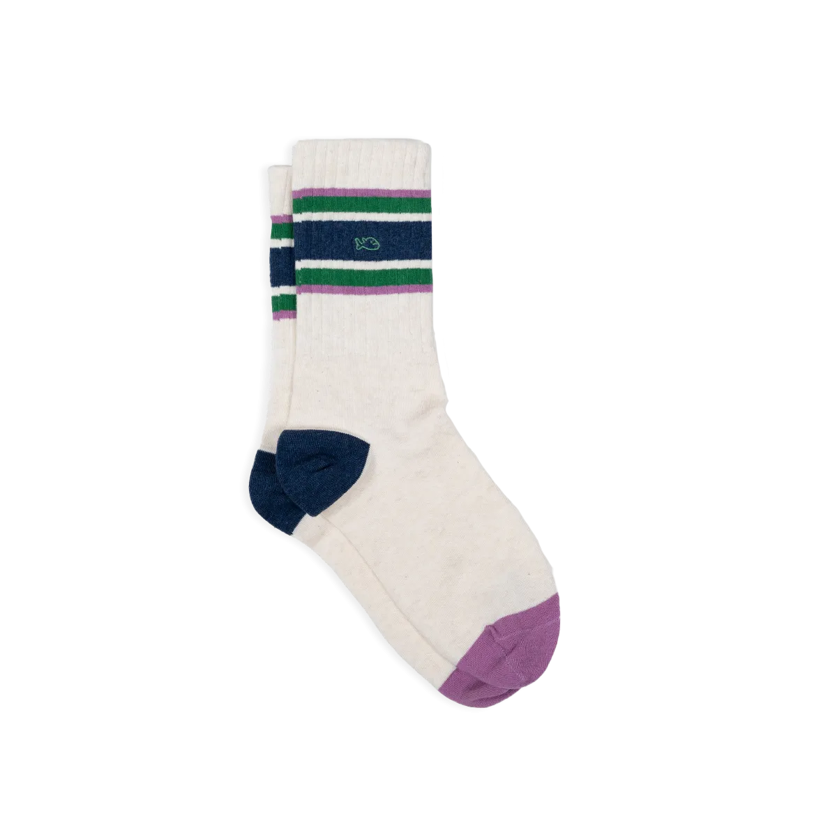 Chaussettes en coton peigné retro Beige