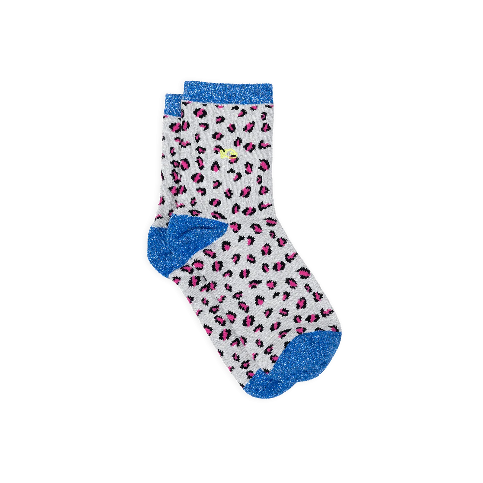 Chaussettes en coton peigné léopard Blanc