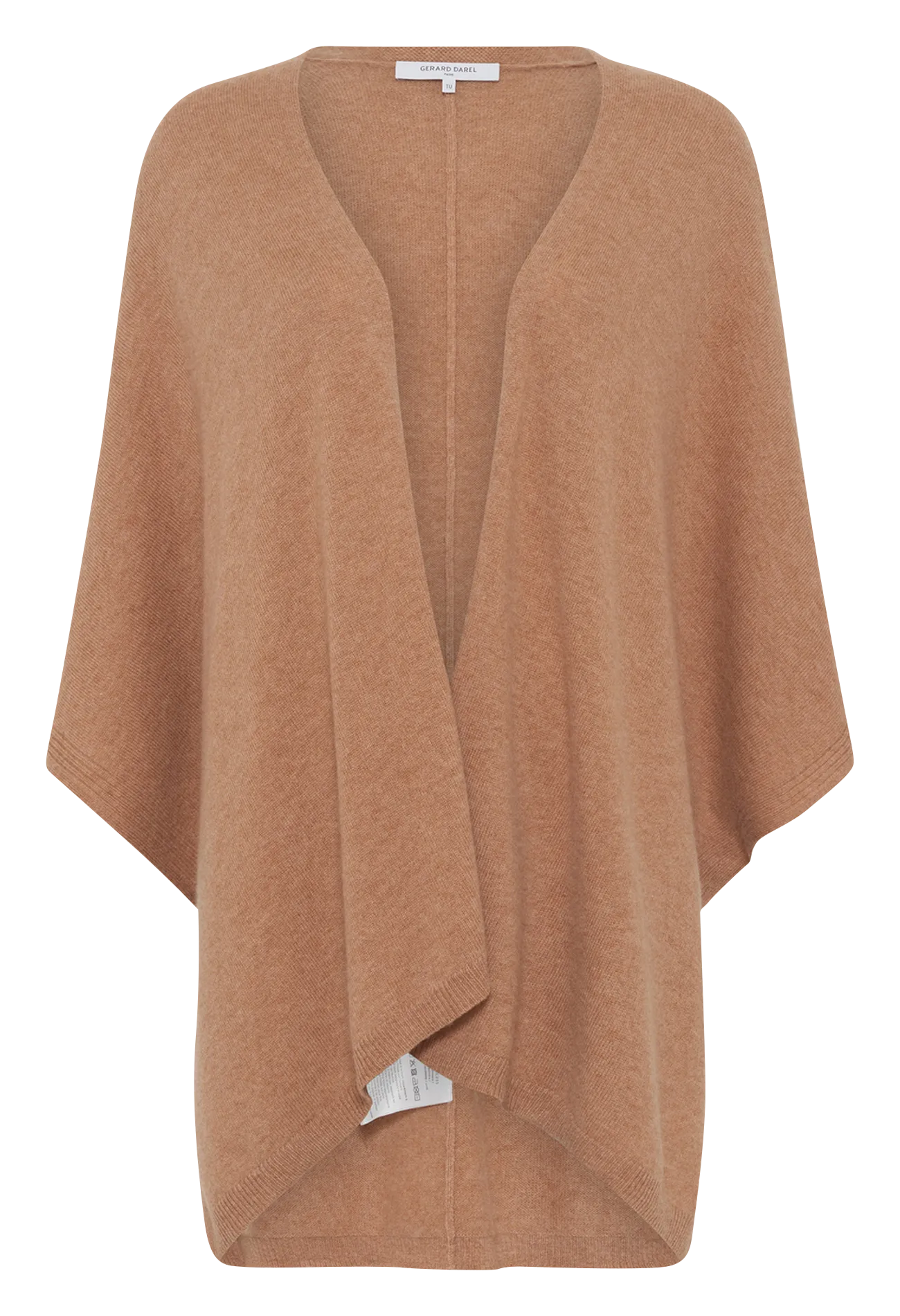 Poncho ample en cachemire Marron EMELINE