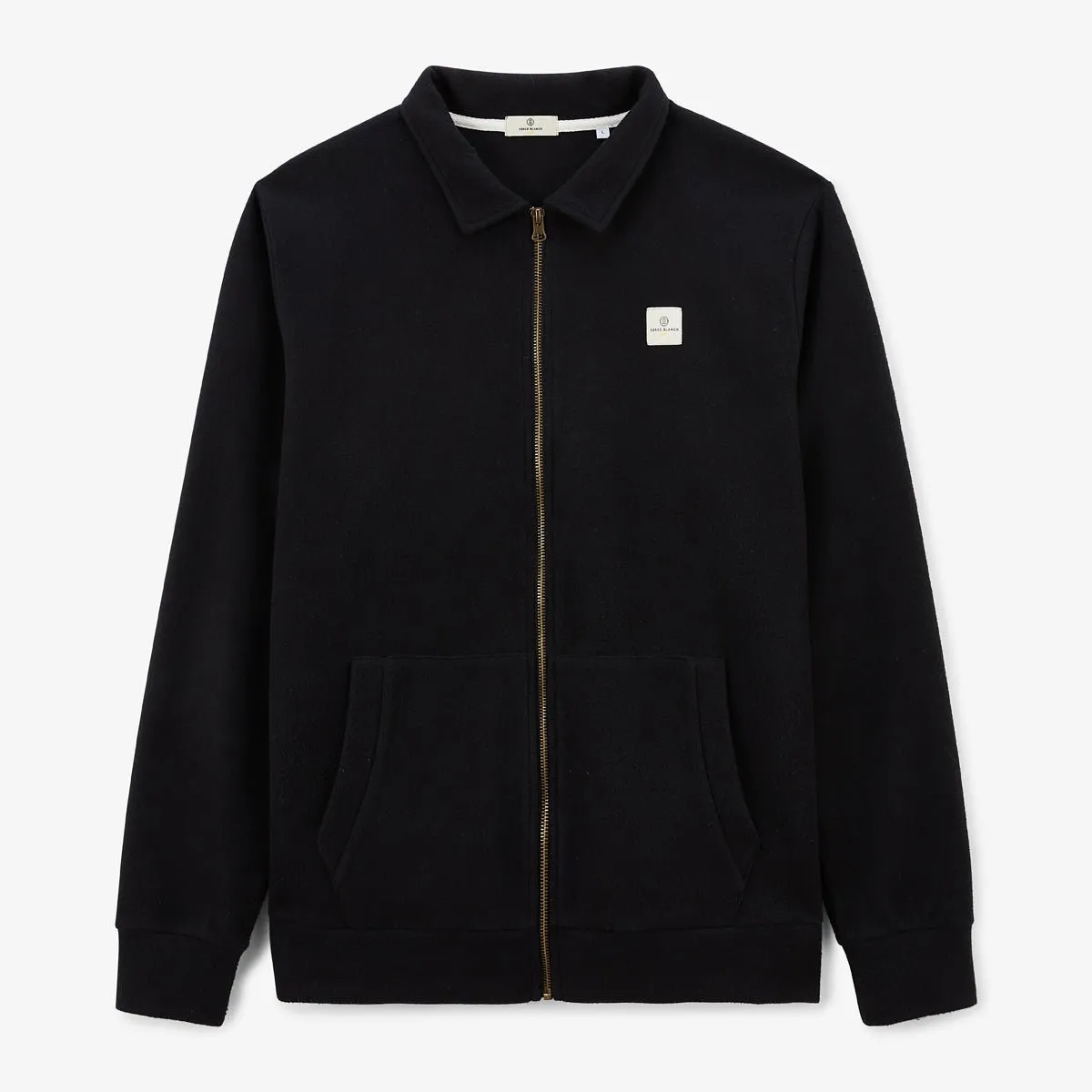Sweat zippé avec col polo Noir SOULEMAN