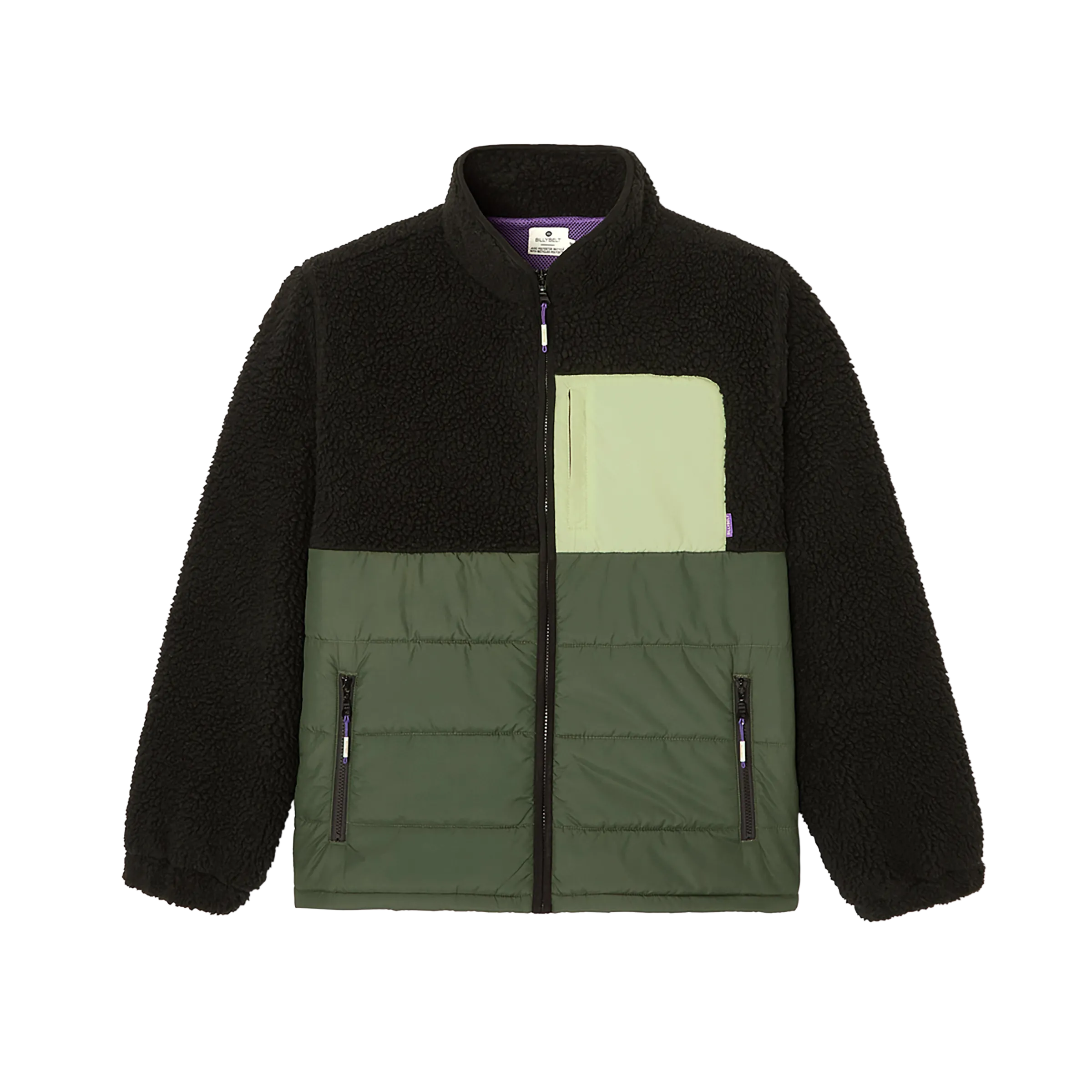 Veste bi-matières en sherpa Noir