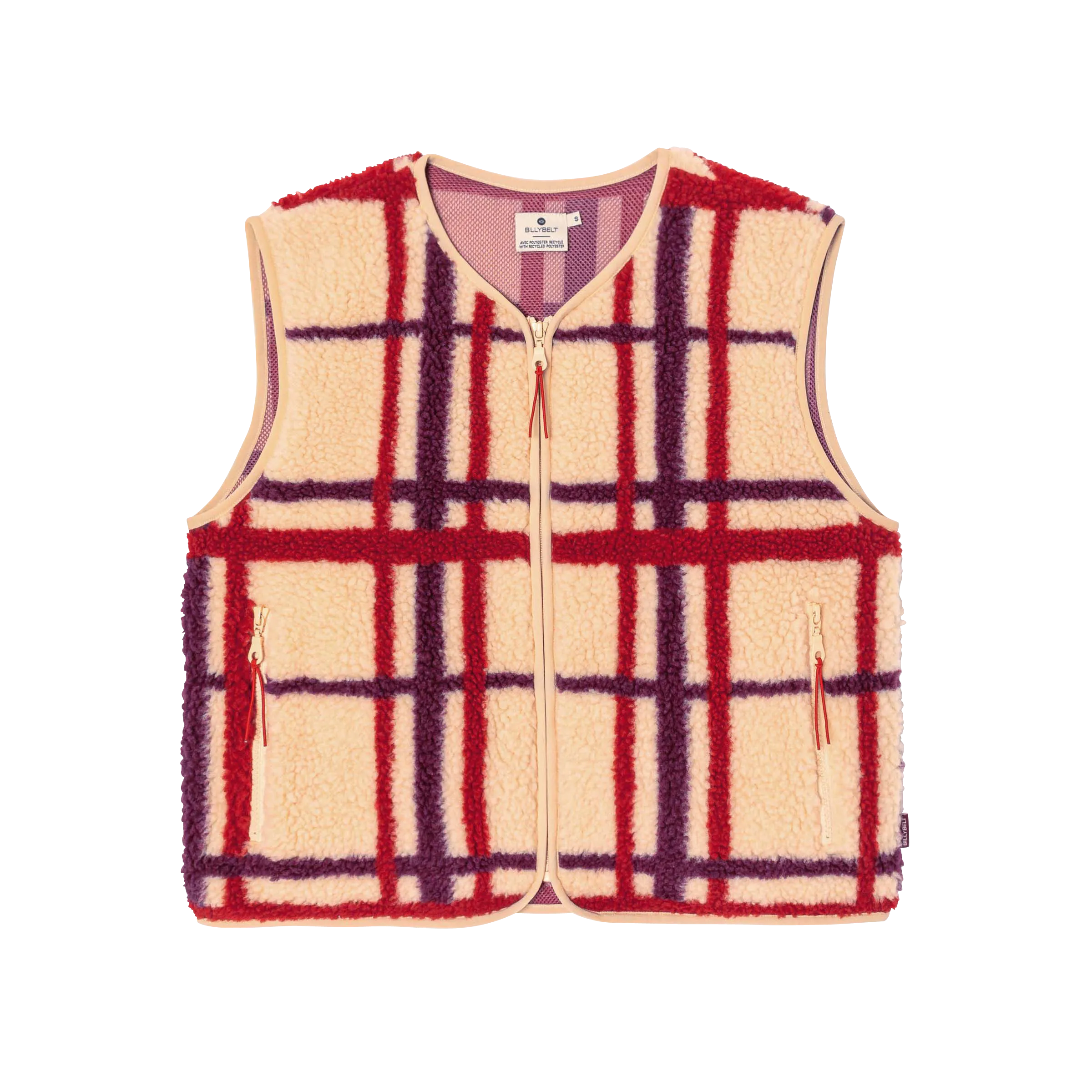 Veste sherpa zippée sans manches Beige