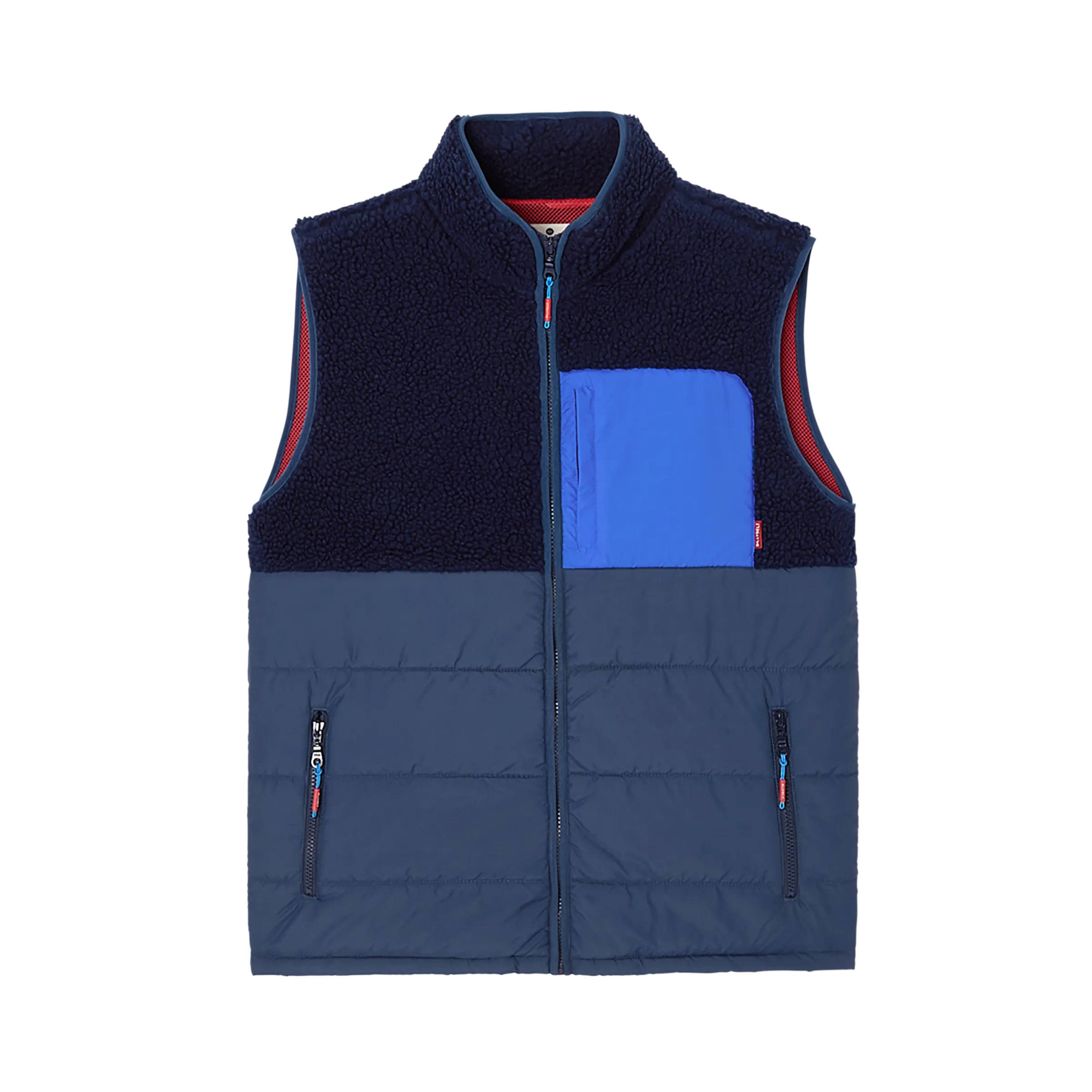 Veste bi-matières en sherpa sans manches Bleu