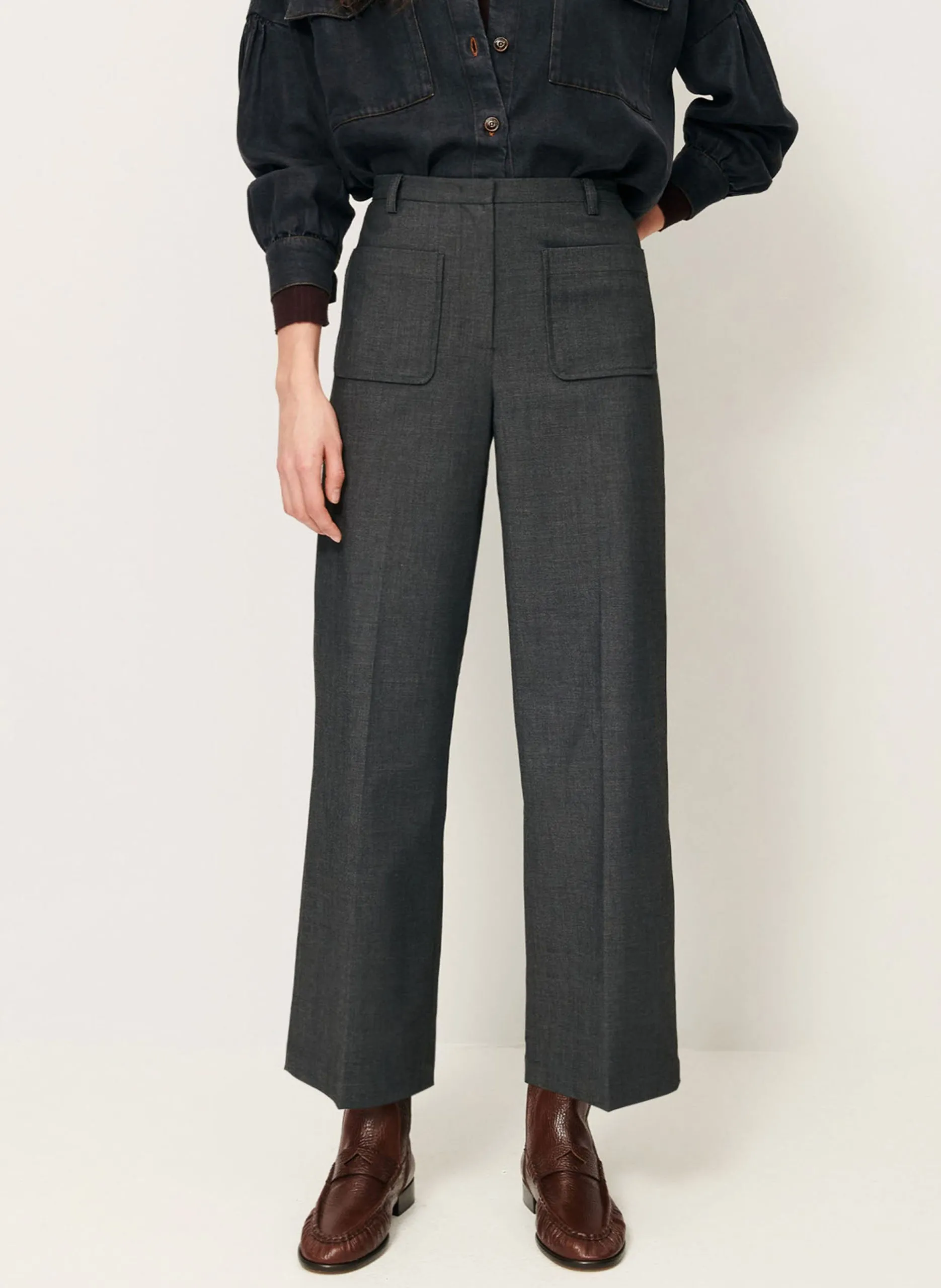 Pantalon droit 7/8ème Gris ALBERTAY