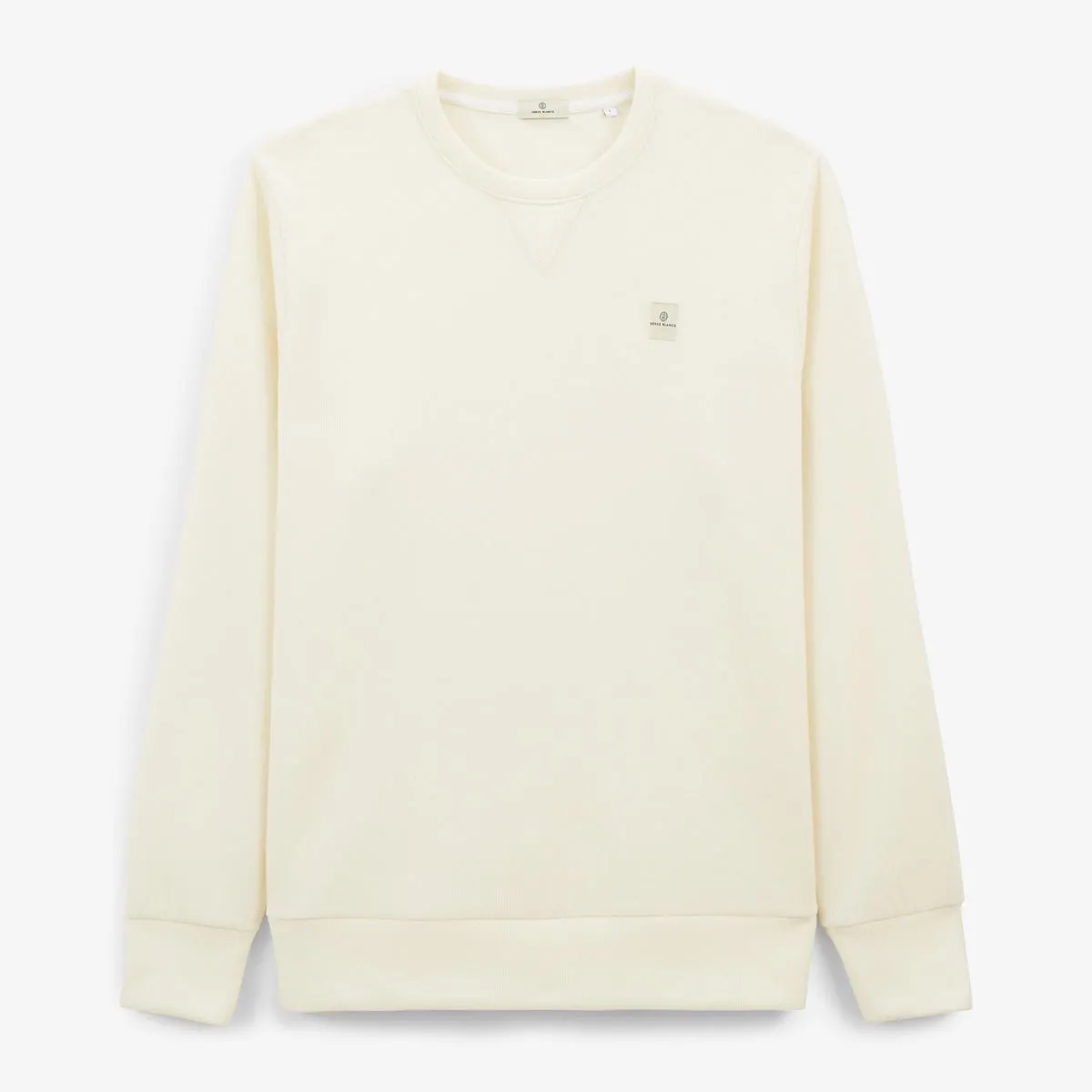 Sweat col rond uni Blanc SWEAT