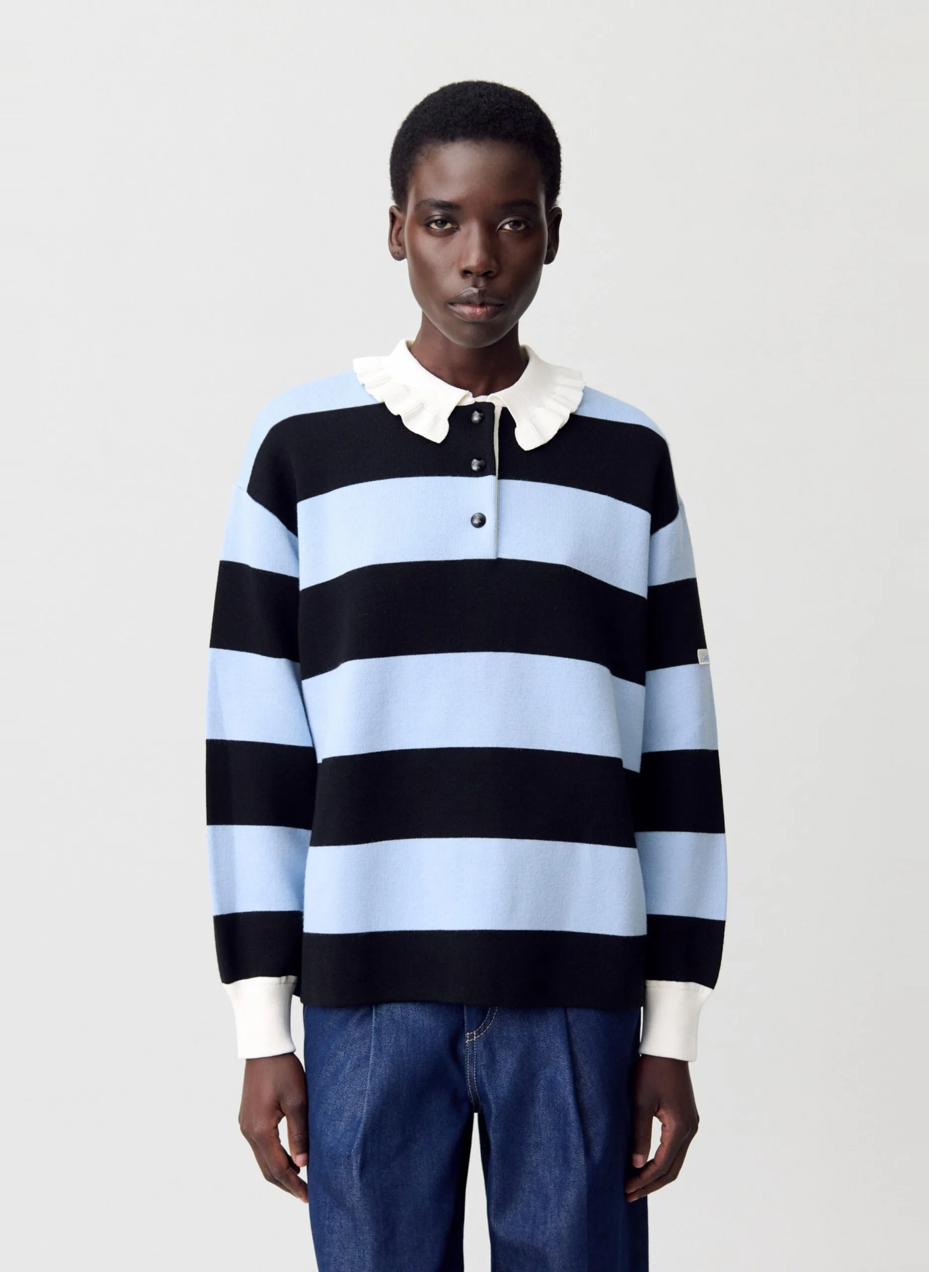 Pull col polo à rayures Multicolore MANON