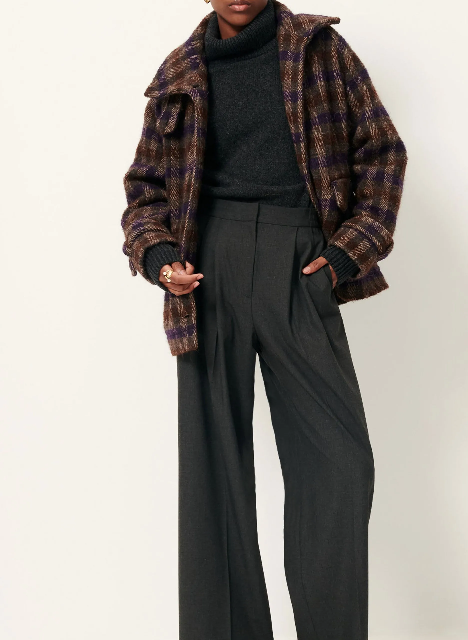 Manteau oversize à carreaux Marron LEE VALLEY