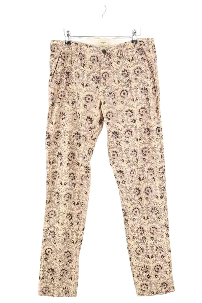 Pantalon droit en coton Beige