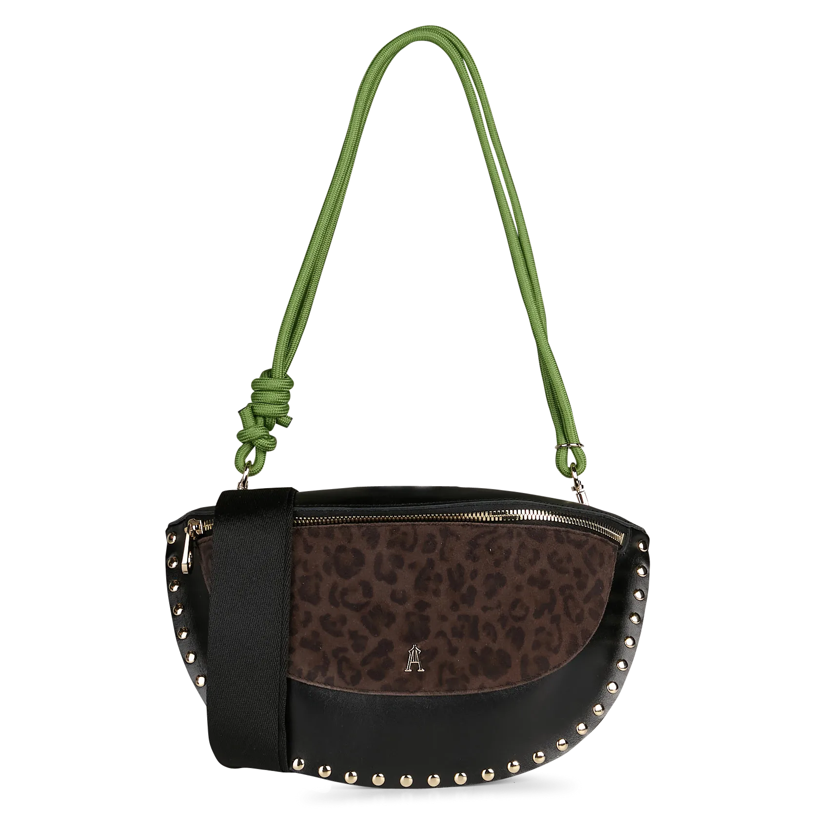 Sac banane en cuir Noir SMILE CLOU