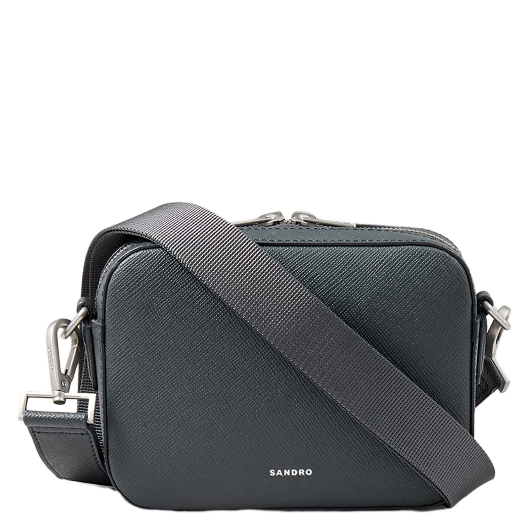 Sac bandoulière en cuir recyclé Gris MINIBAG HOOK