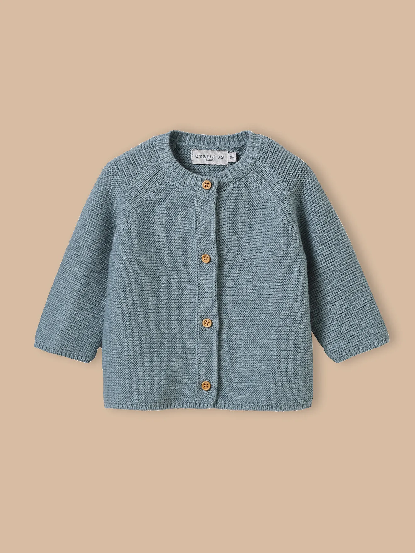 Cardigan en coton biologique et laine Bleu