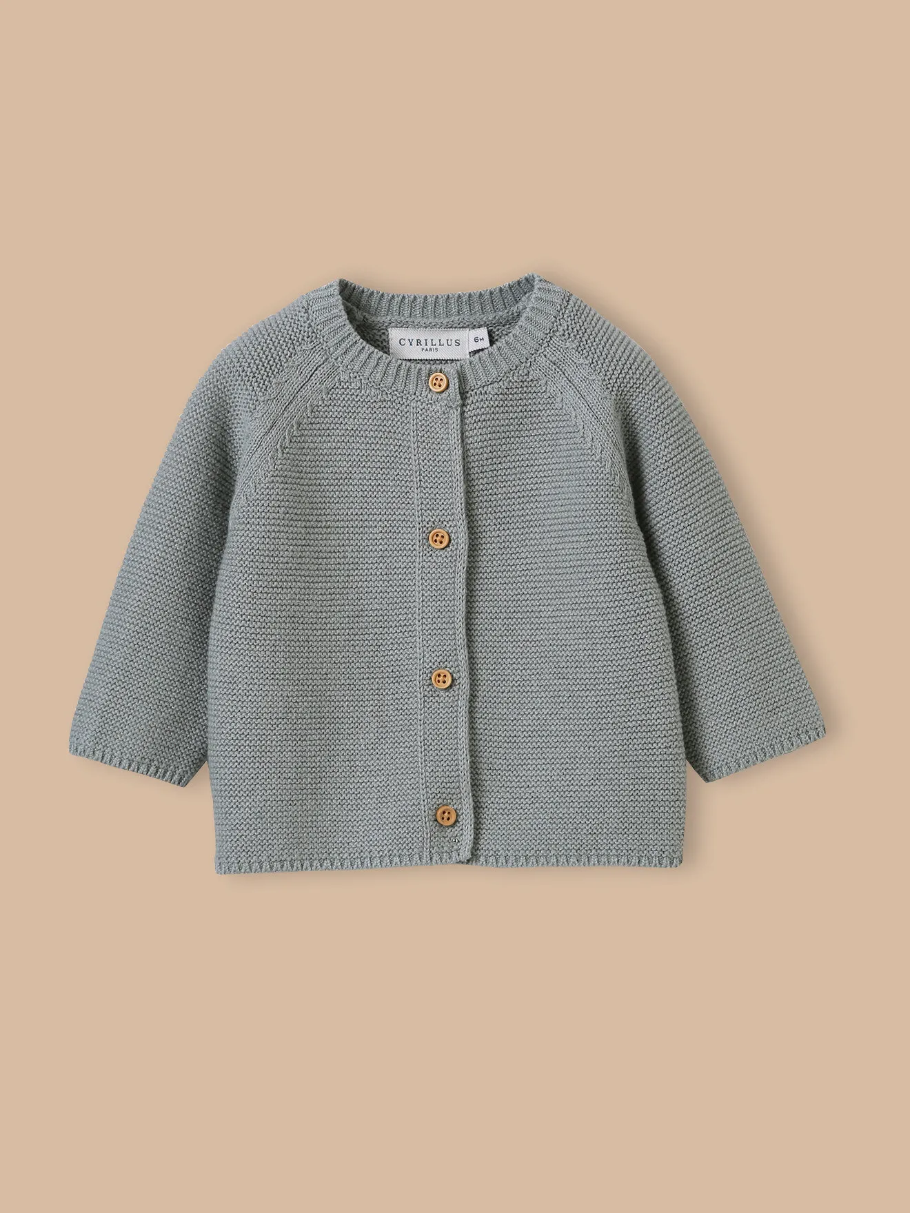 Cardigan en coton biologique et laine Vert