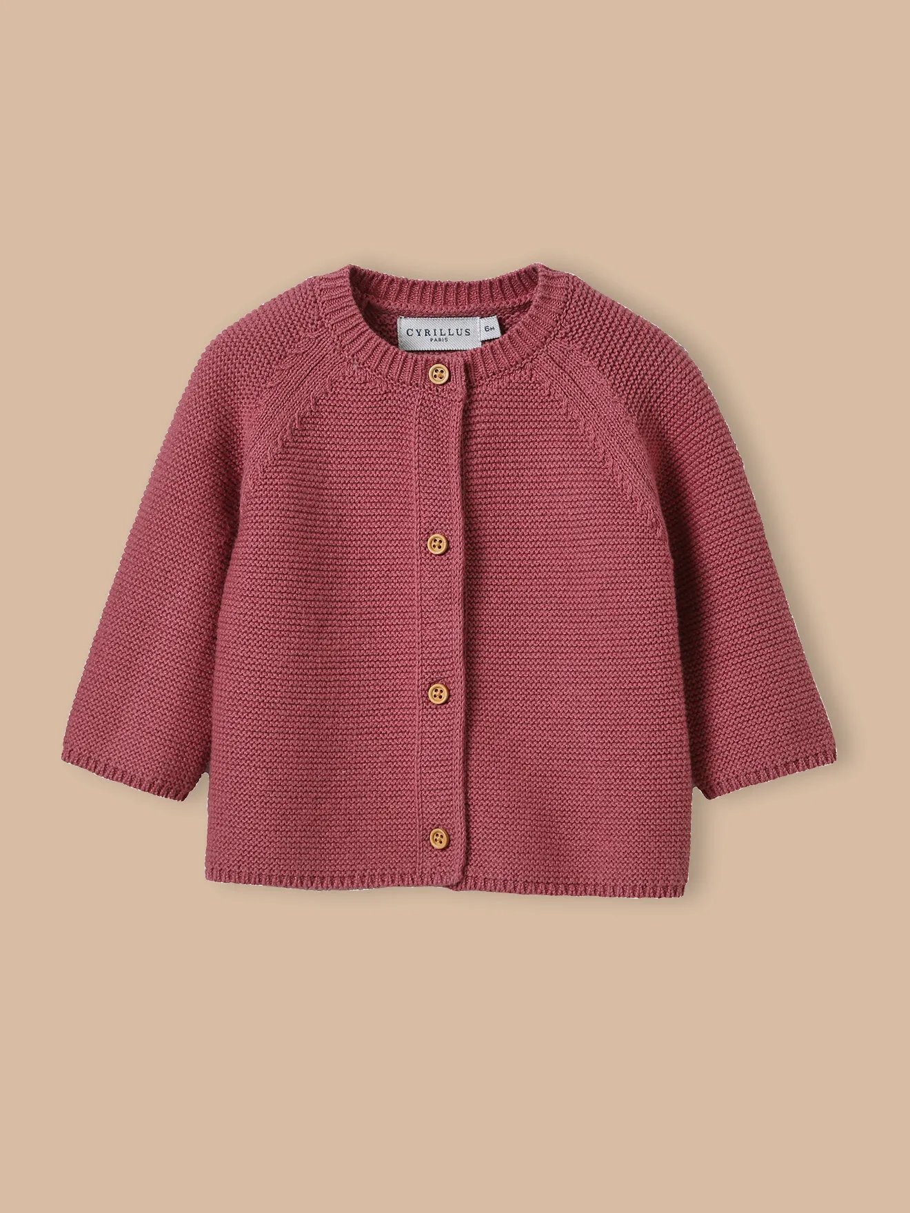 Cardigan en coton biologique et laine Rose