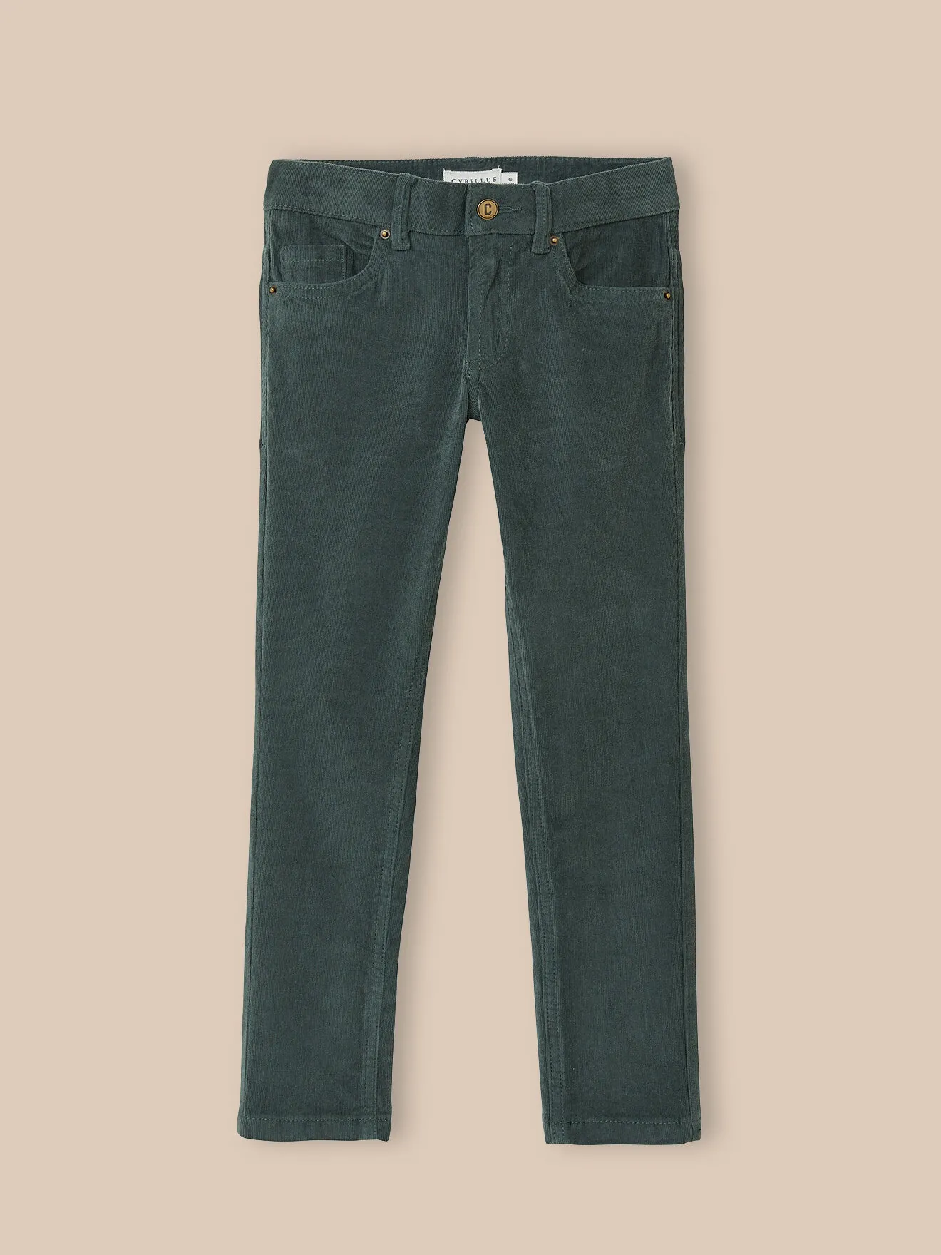 Slim en velours Vert