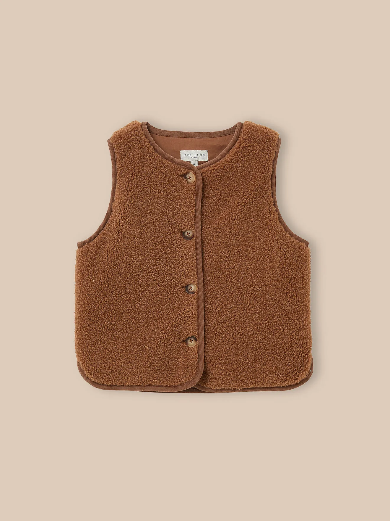 Veste sans manches en sherpa Marron